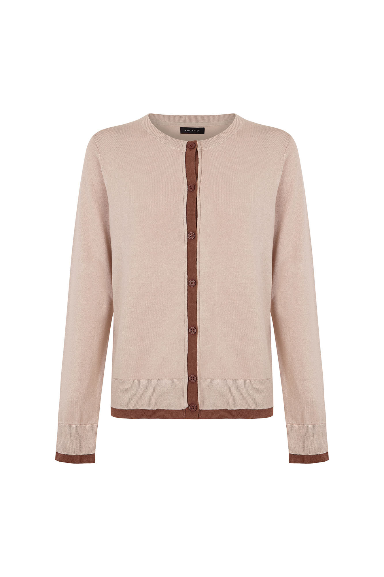Cortefiel Jersey-knit contrast jacket Nude