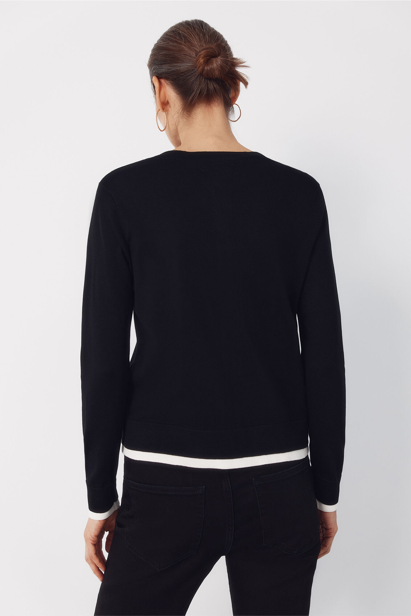 Cortefiel Jersey-knit contrast jacket Black