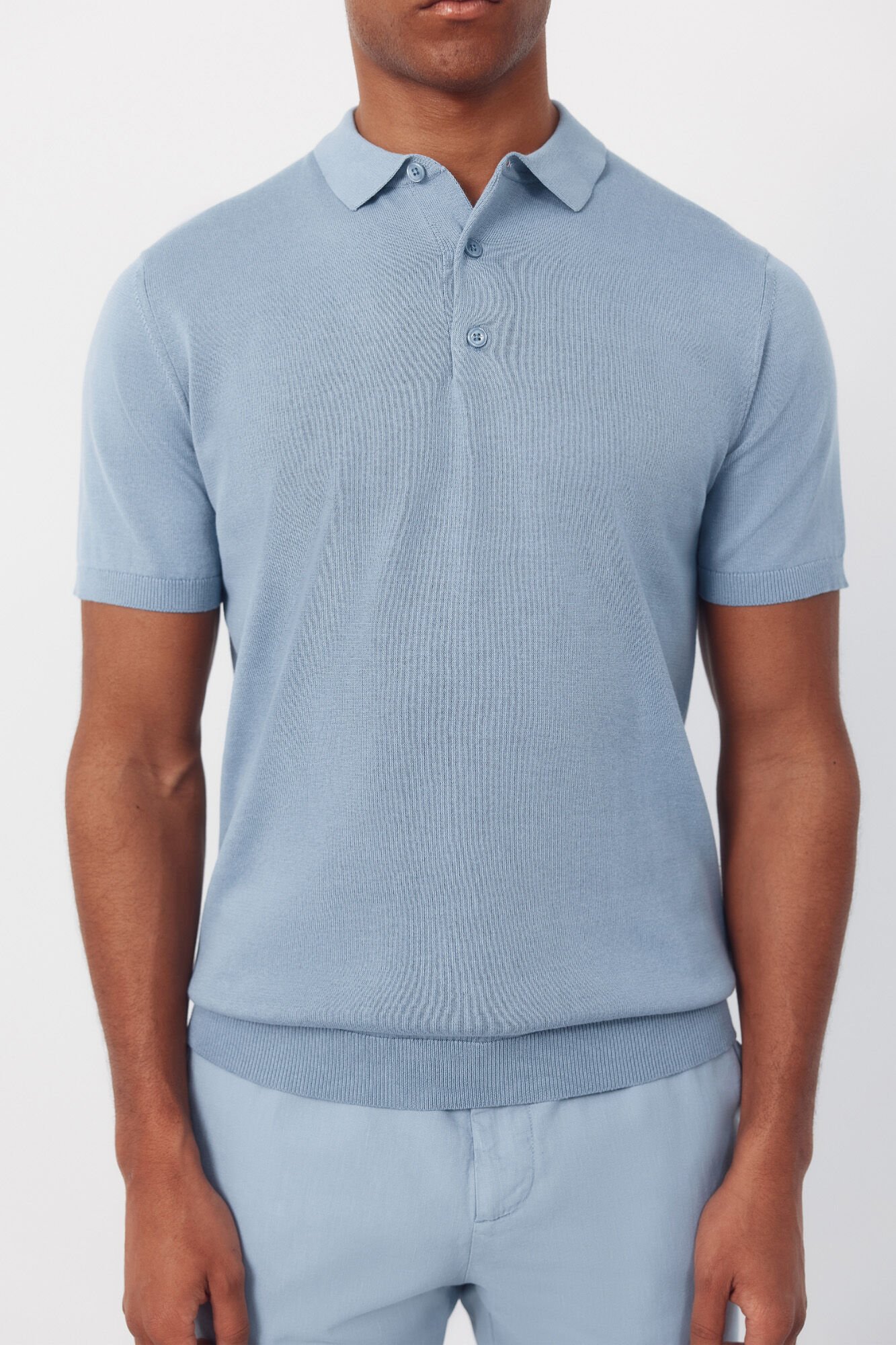Cortefiel Basic short sleeve polo shirt Blue