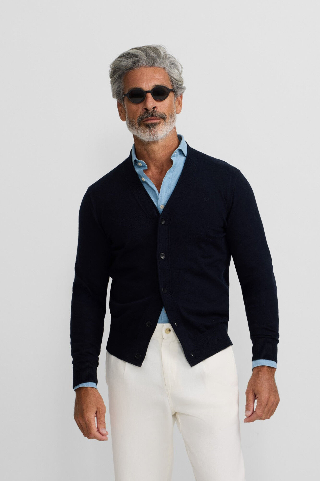 Silbon Casaco de malha cl&aacute;ssico Azul