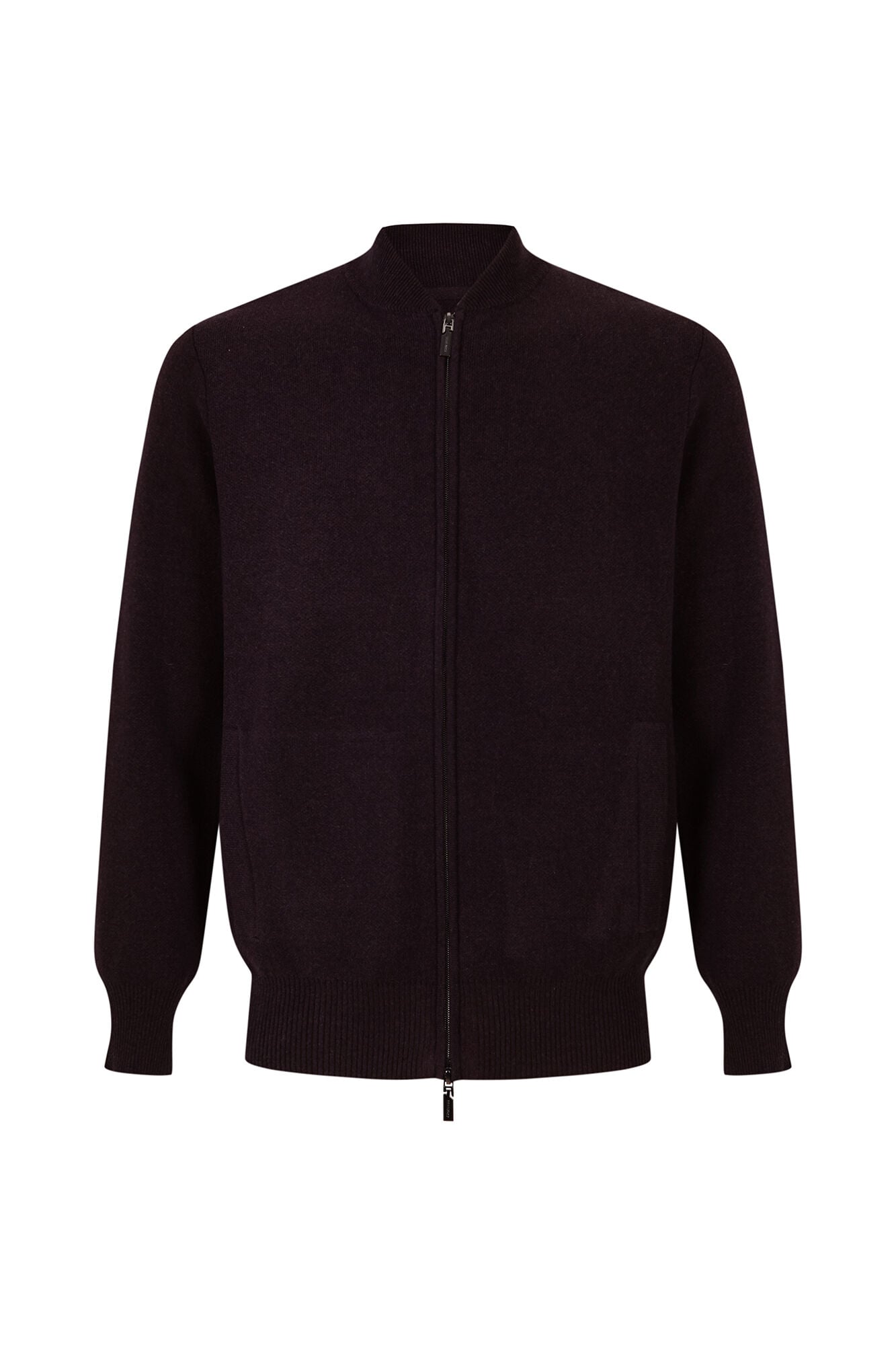 Cortefiel Cotton zip fastening bomber cardigan Purple
