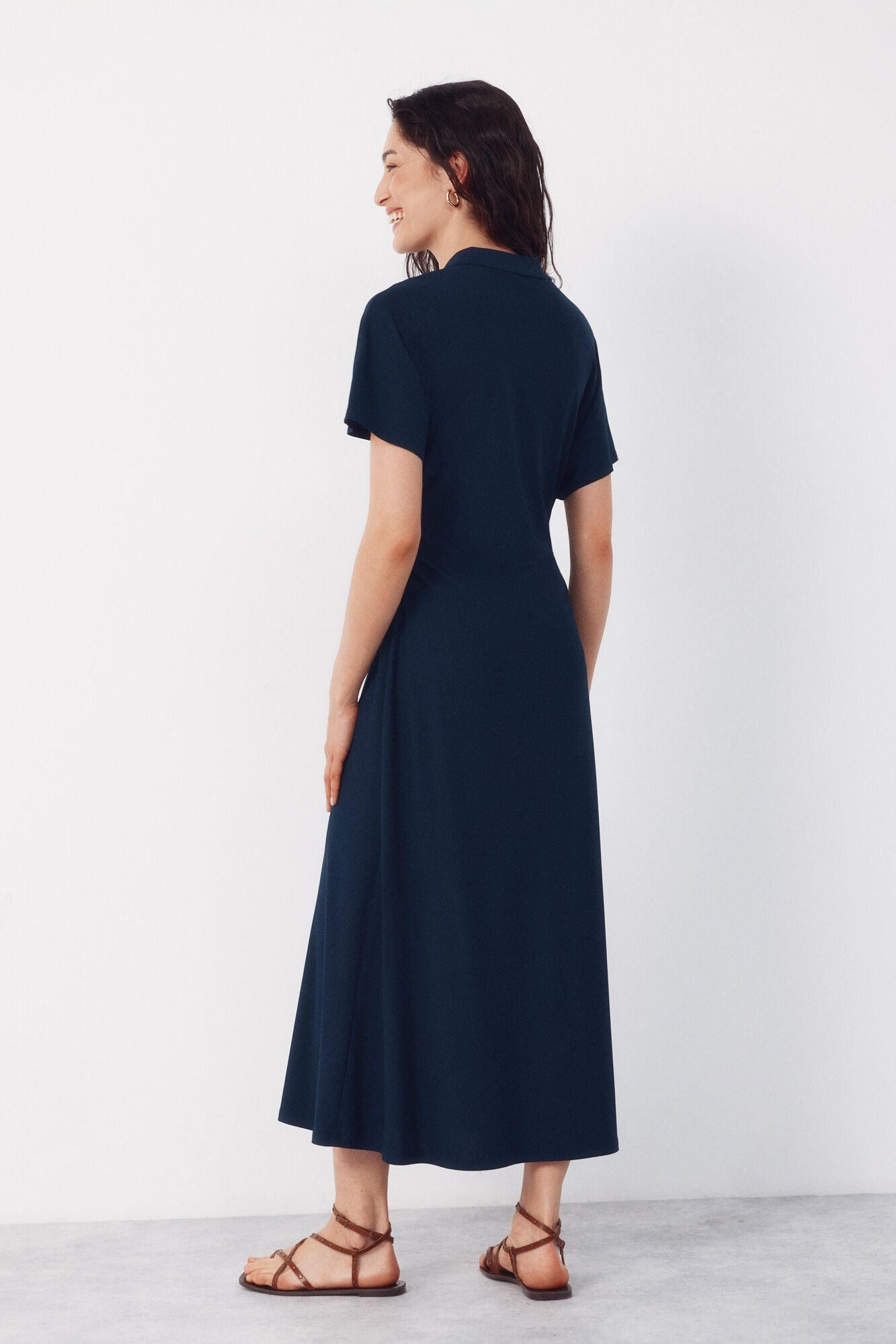 Cortefiel Vestido estampado Azul marino