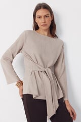 Cortefiel Front knot top Beige