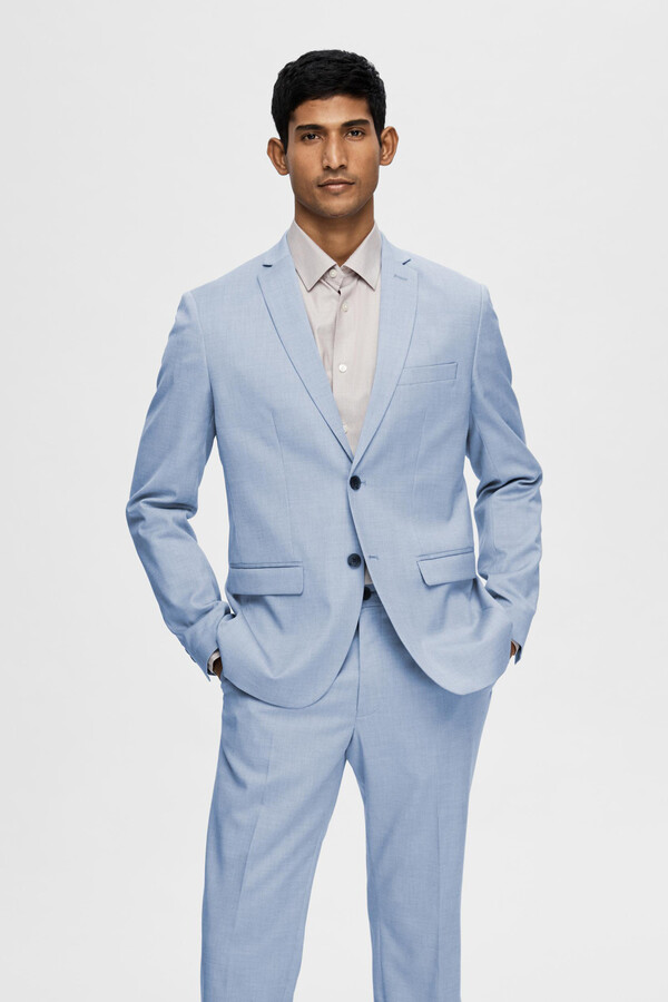 Cortefiel Americana de traje Slim Fit confeccionada con materiales reciclados azul