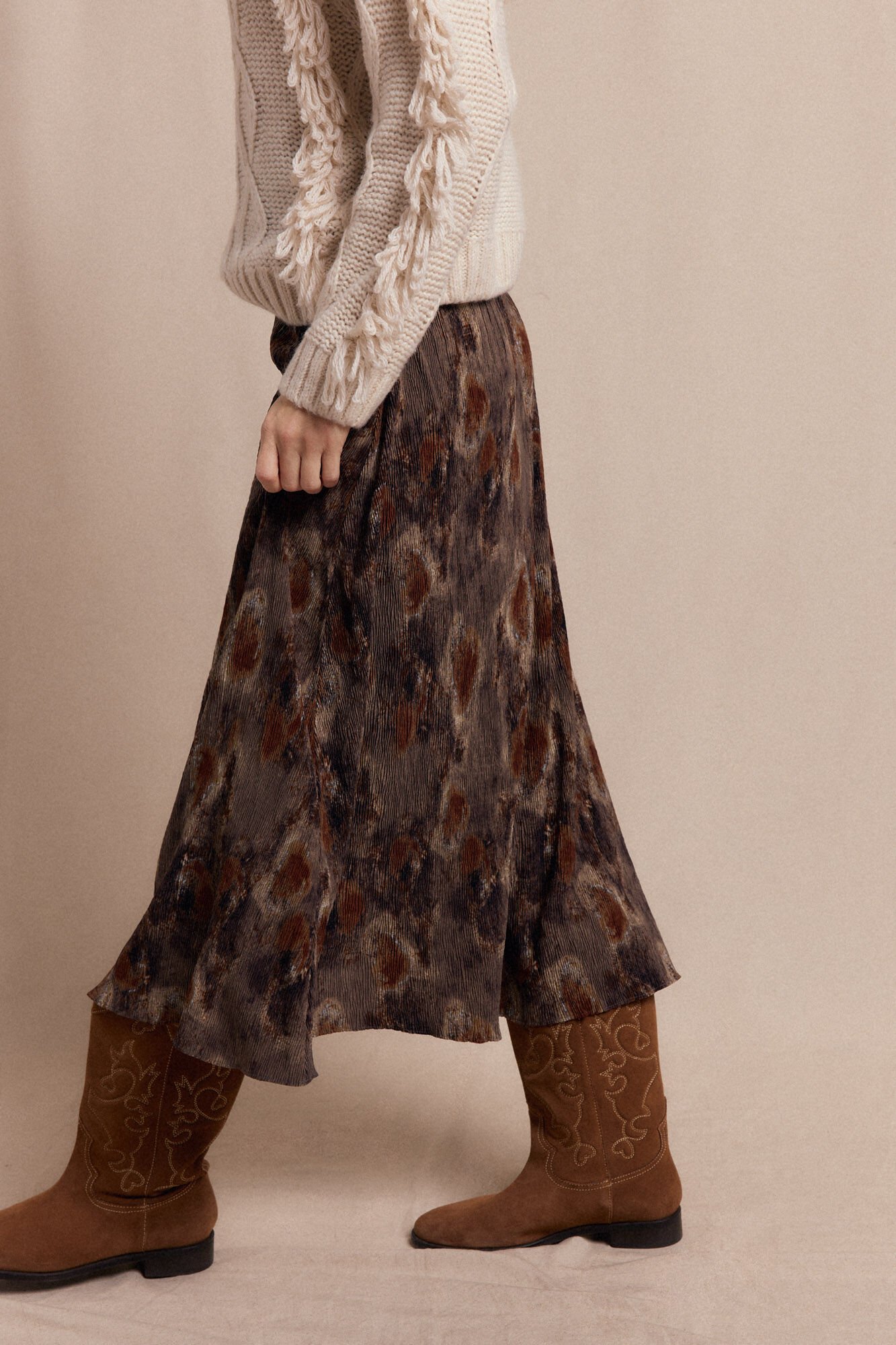 Slowlove Saia midi estampada