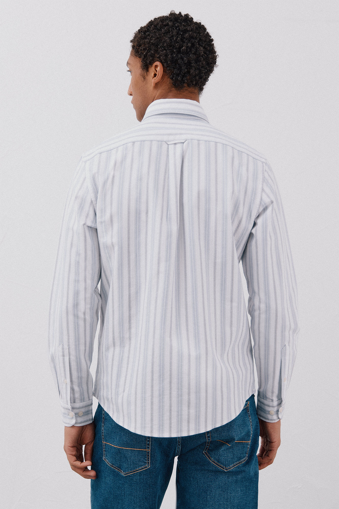 Cortefiel Camisa oxford riscas Azul