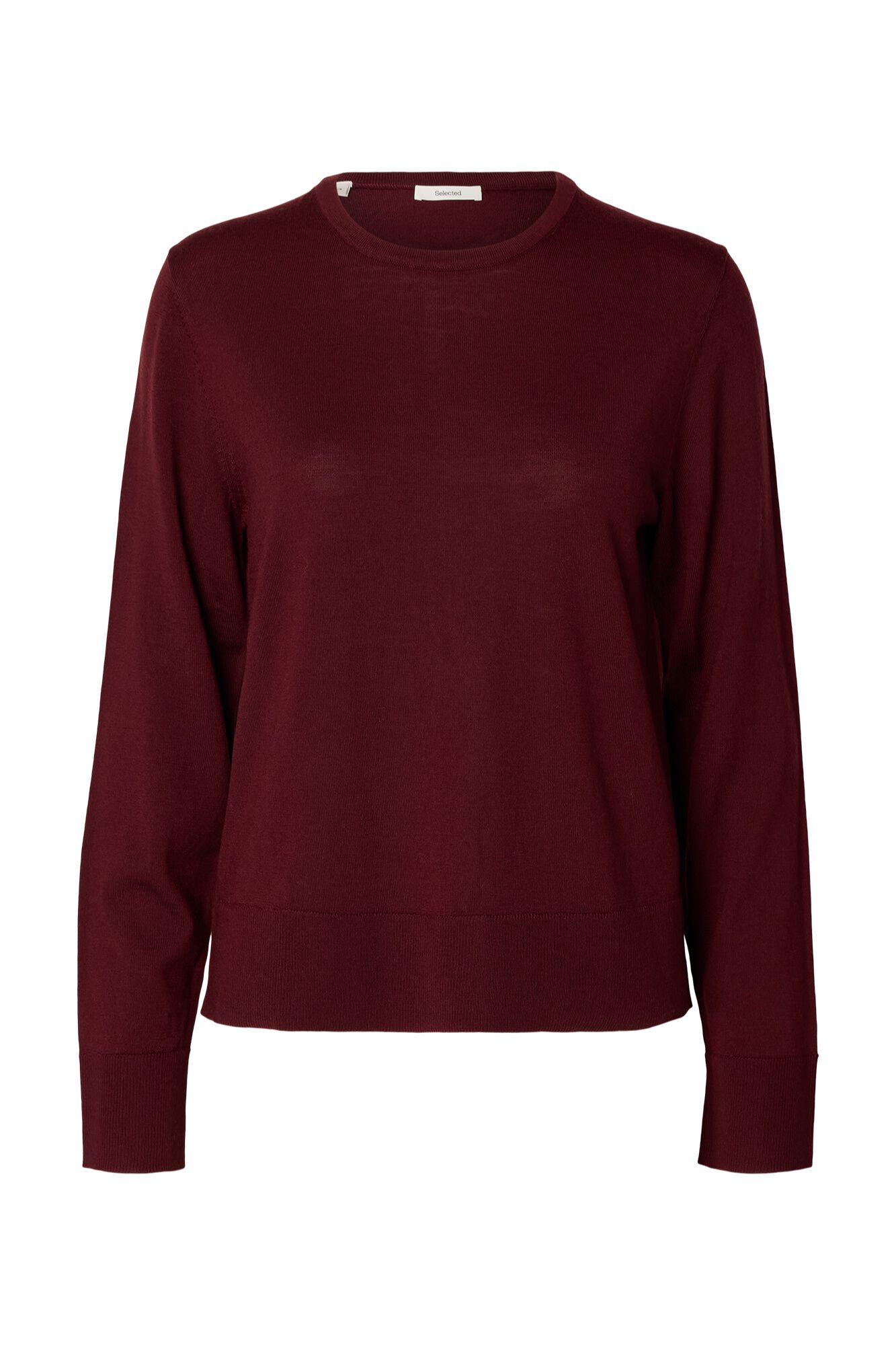 Selected 100% merino wool jumper Maroon