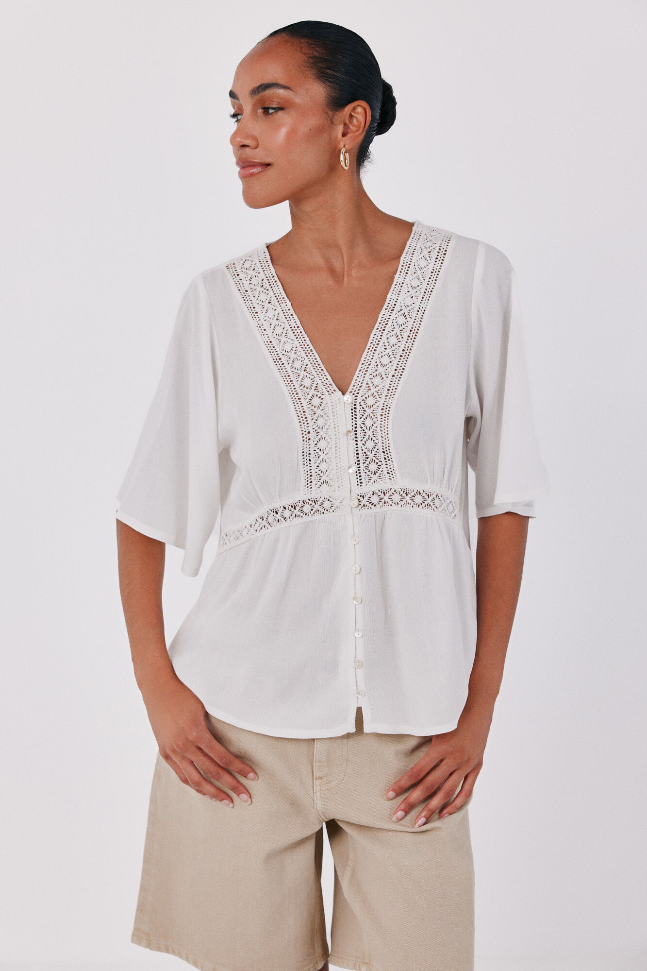 Cortefiel Blusa de renda