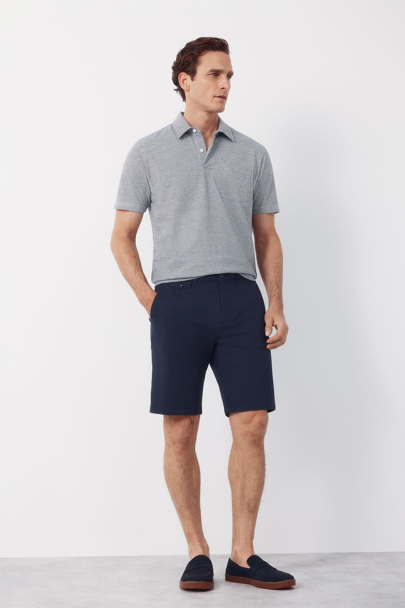 Cortefiel Striped polo shirt with pocket