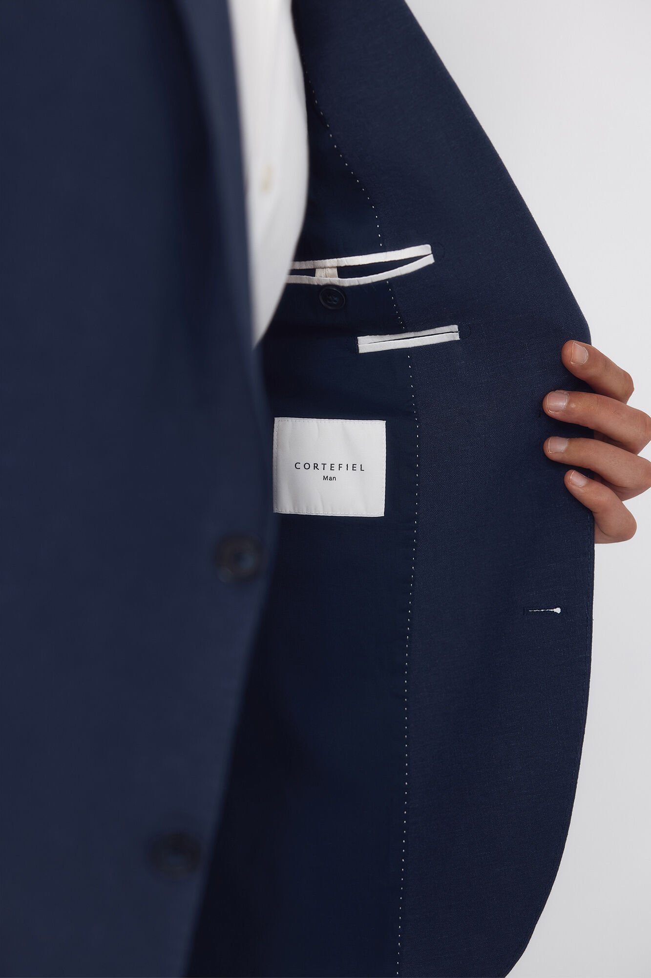 Cortefiel Linen blazer Navy