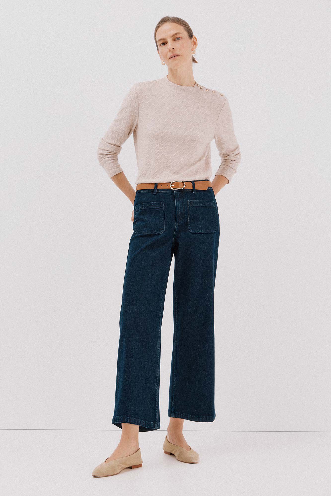 Cortefiel  marine trousers pockets Blue