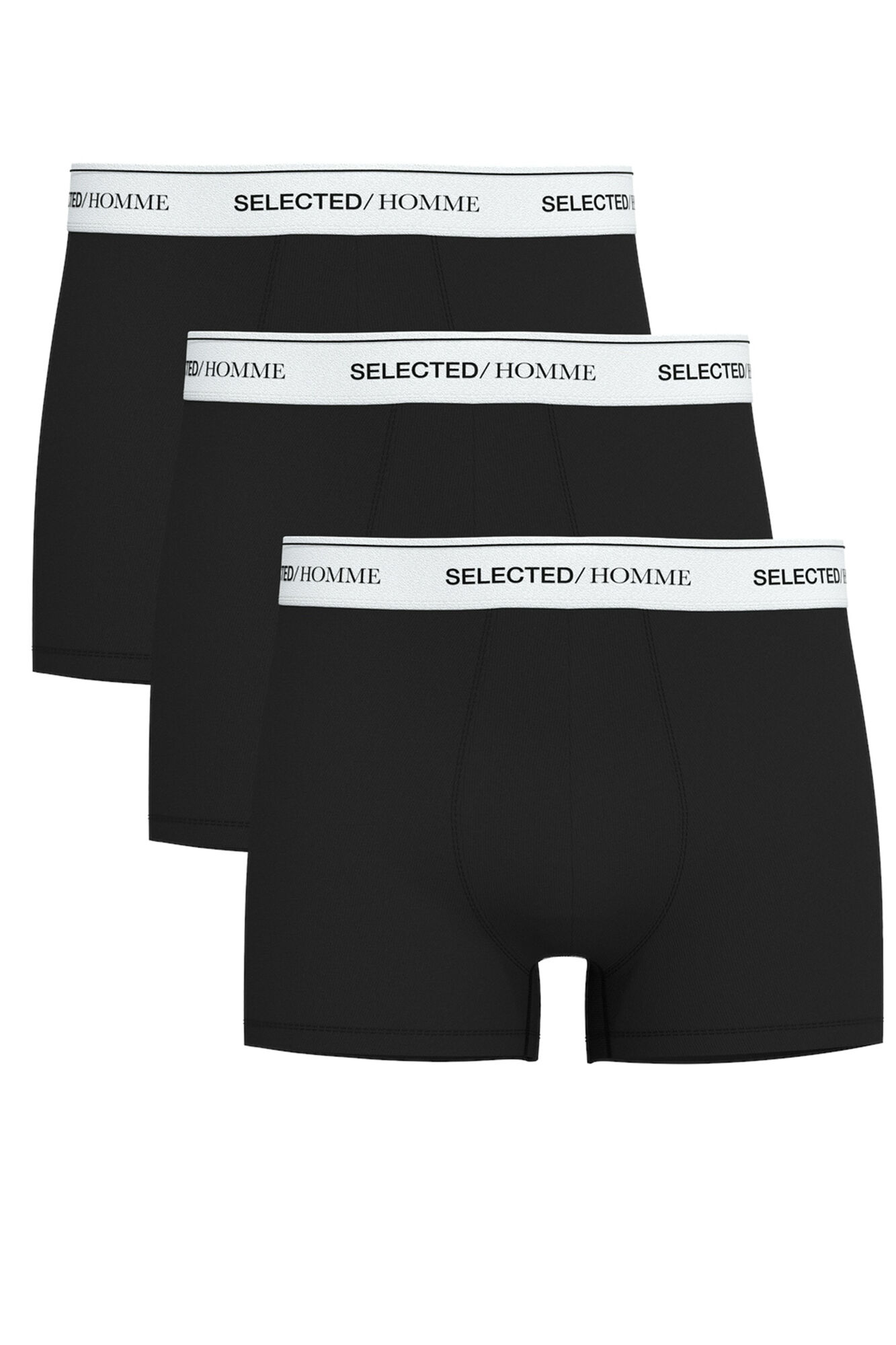 Selected Pack de 3 calzoncillos confeccionados con algod&oacute;n org&aacute;nico. Negro