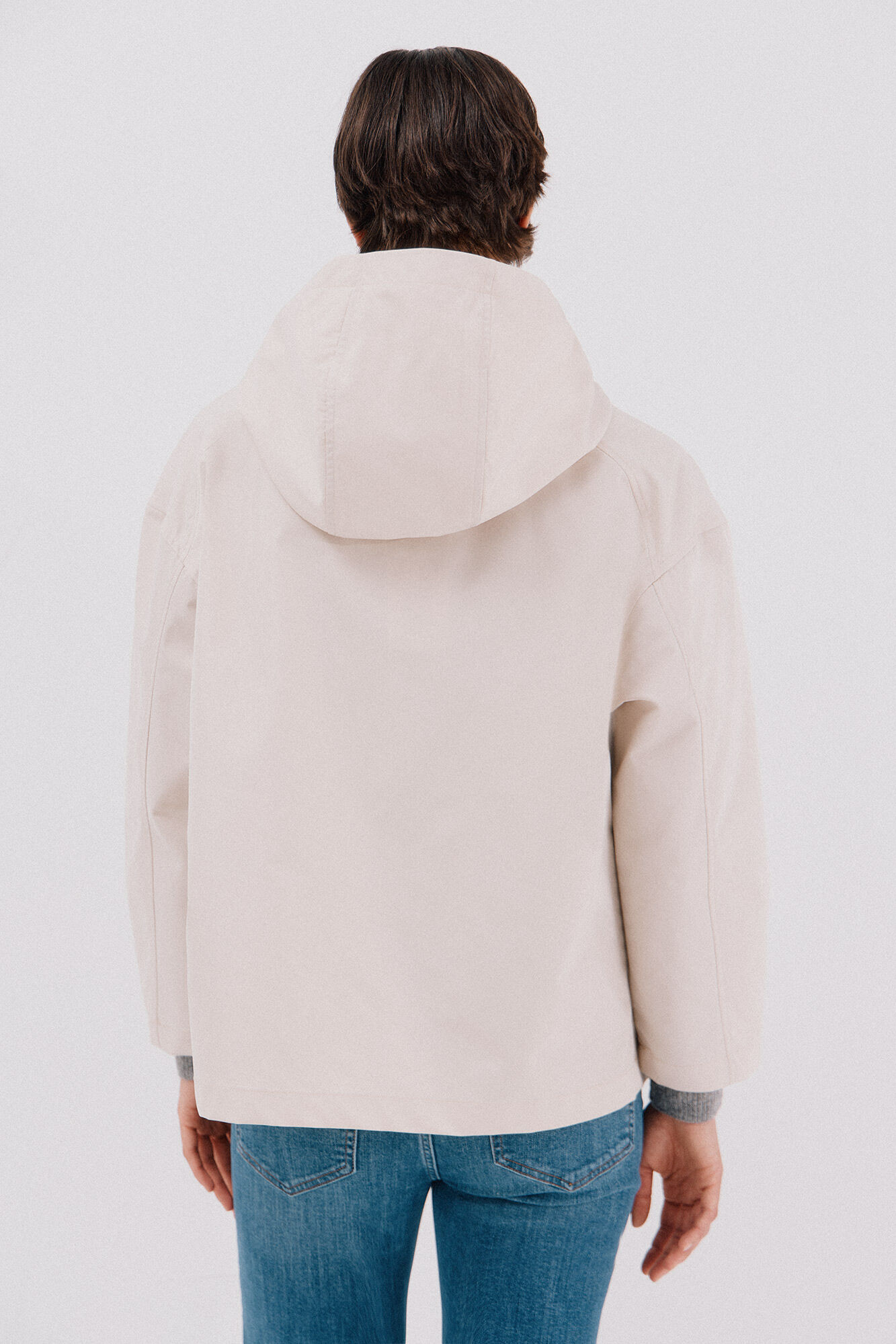 Cortefiel Jaqueta curta com bot&otilde;es de press&atilde;o Ecru