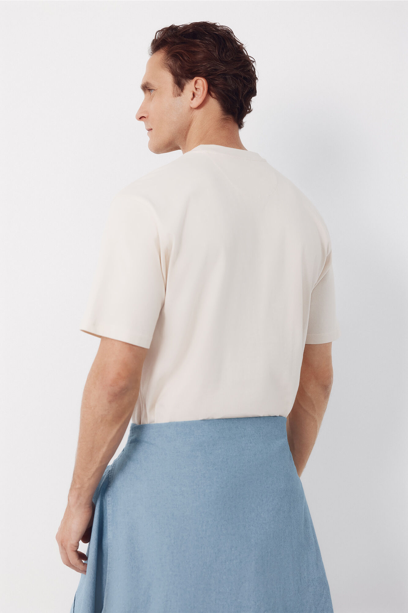 Cortefiel Plain T-shirt Beige