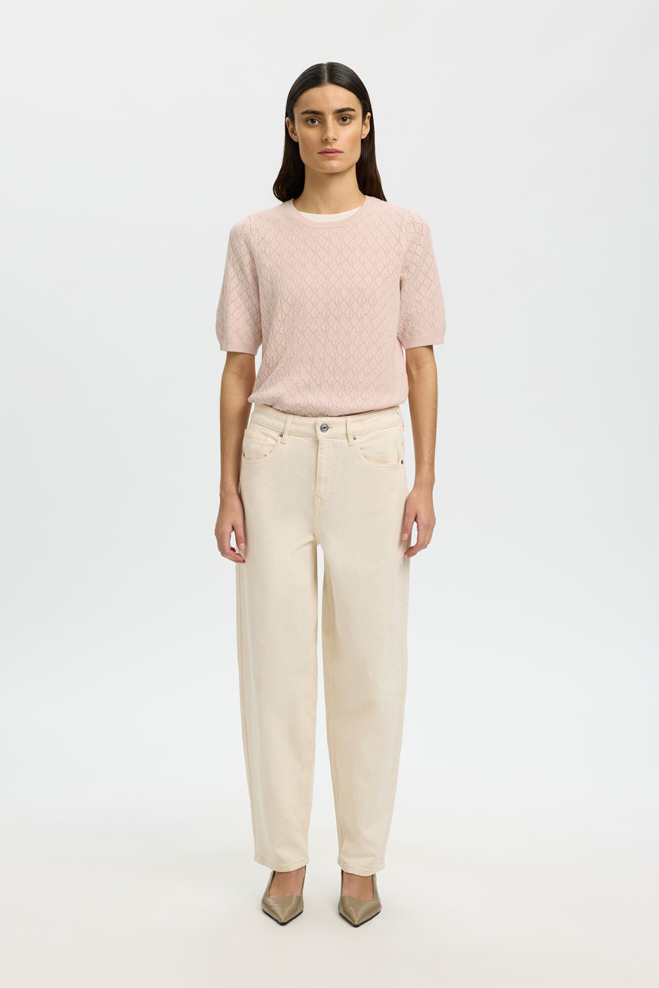 Selected Cardig&atilde; de malha manga com malha curtas