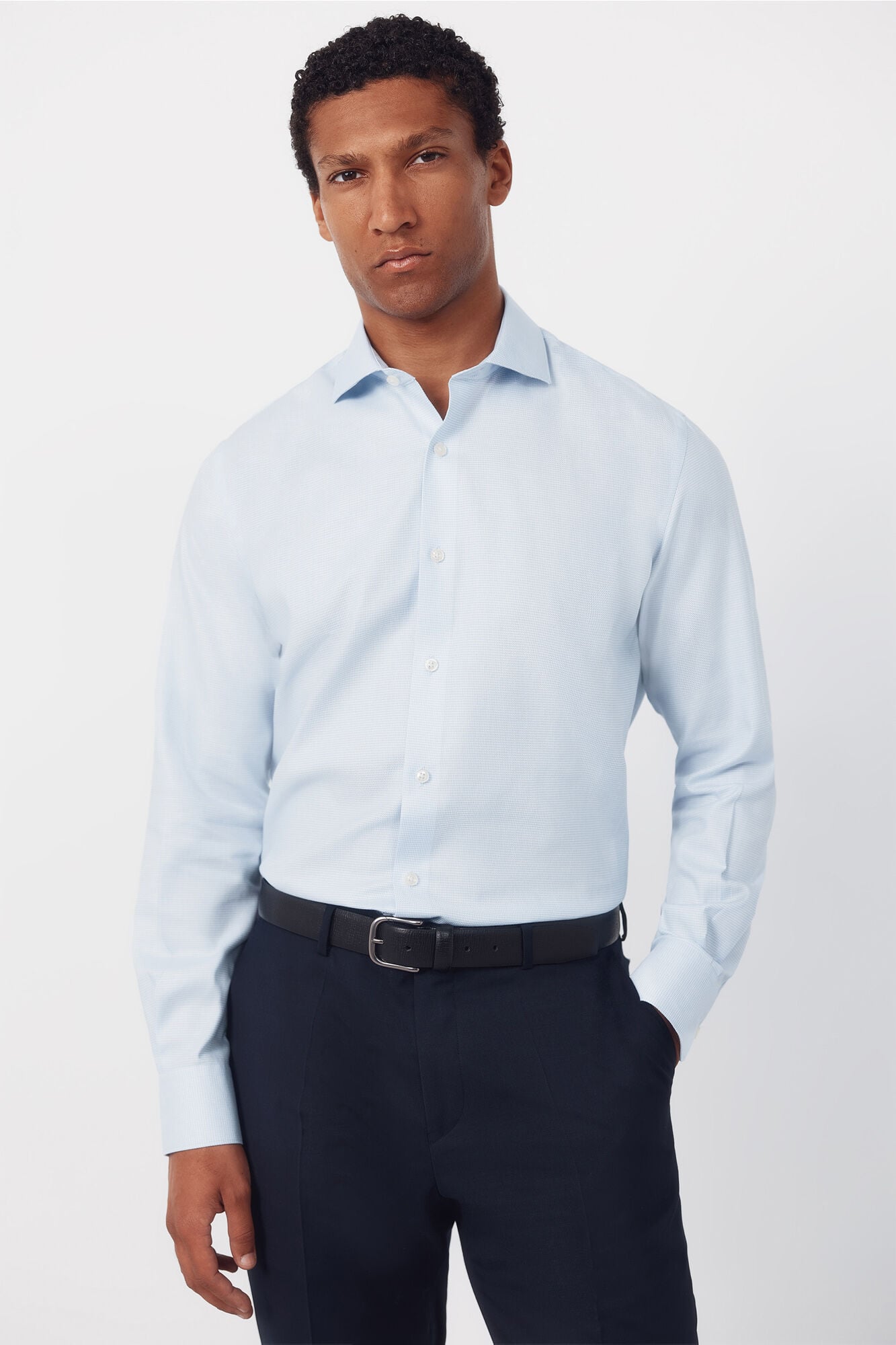 Cortefiel Slim fit easy-iron ottoman dress shirt
