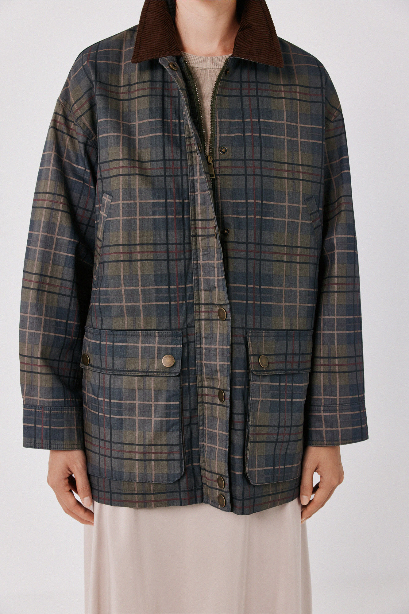 Cortefiel Long waxed parka Multicolour