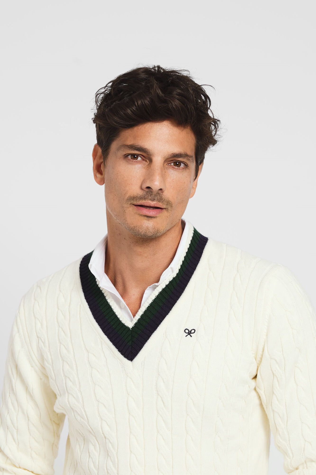 Silbon Cream varsity jumper Yellow