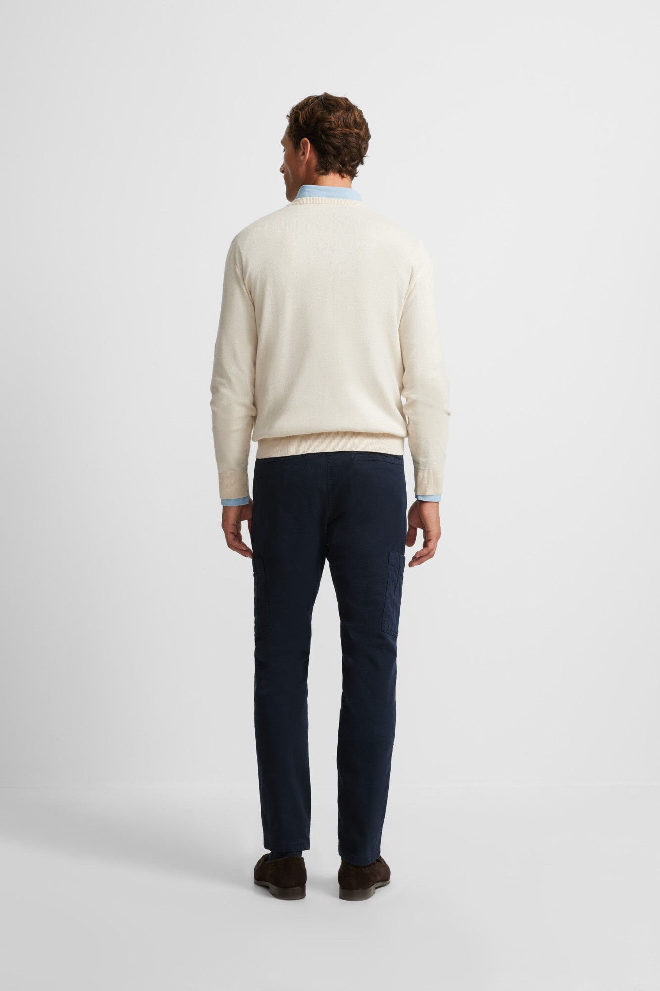 Silbon Jersey liso cuello pico Beige