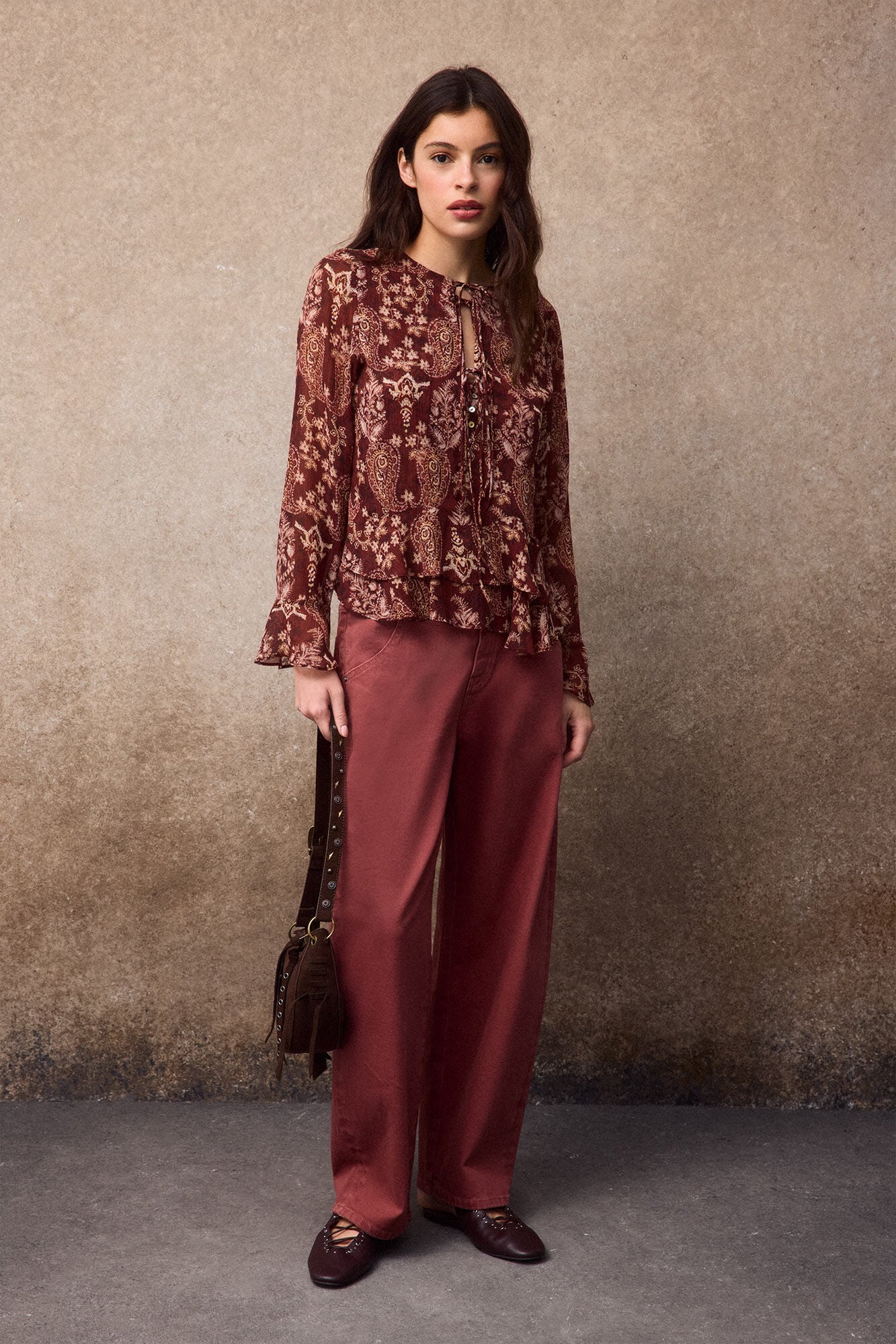 Slowlove Printed fluid blouse Printed red