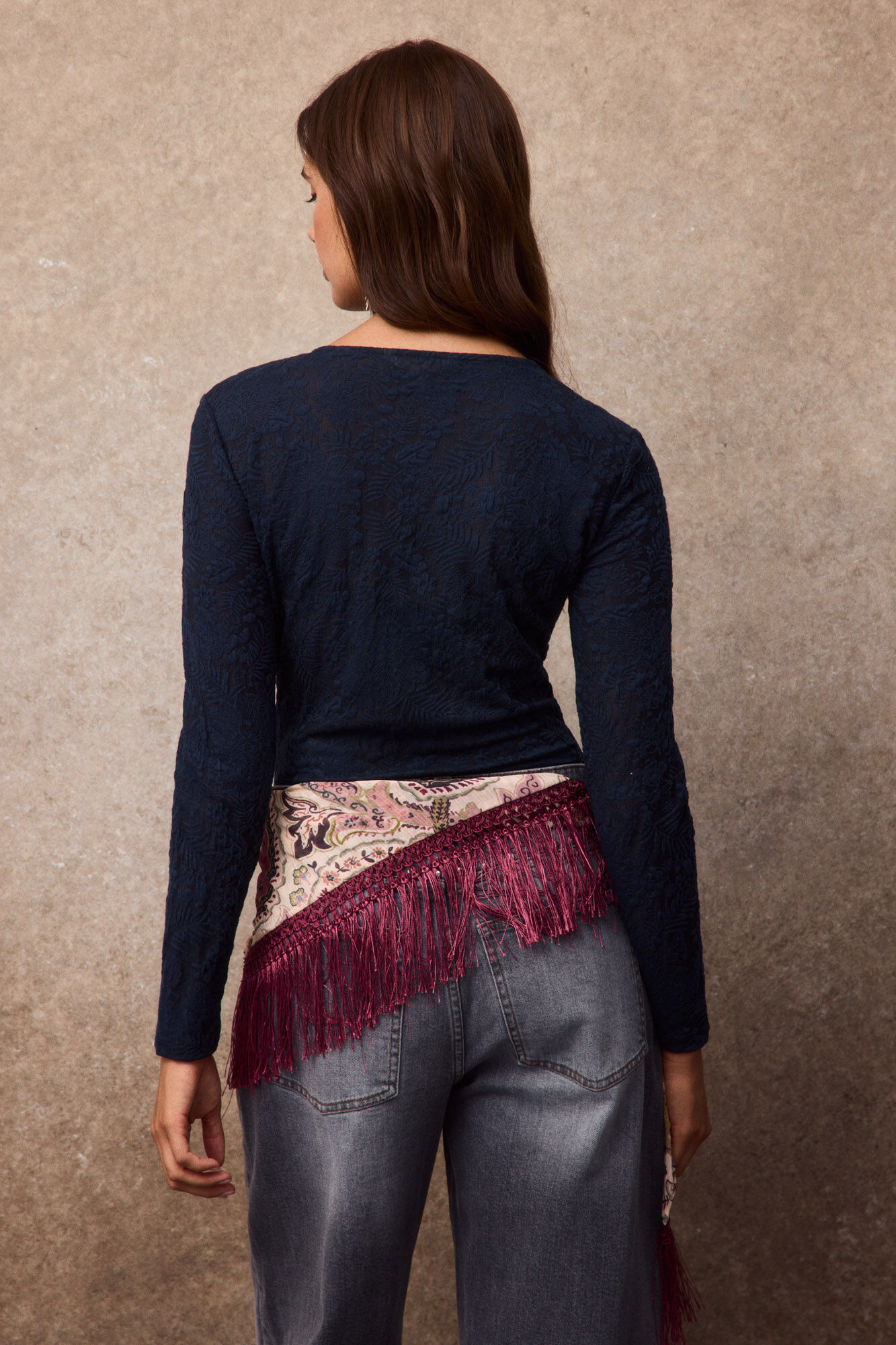 Slowlove Body punto jacquard Azul marino