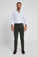 Silbon Casual bottle green chinos Dark green