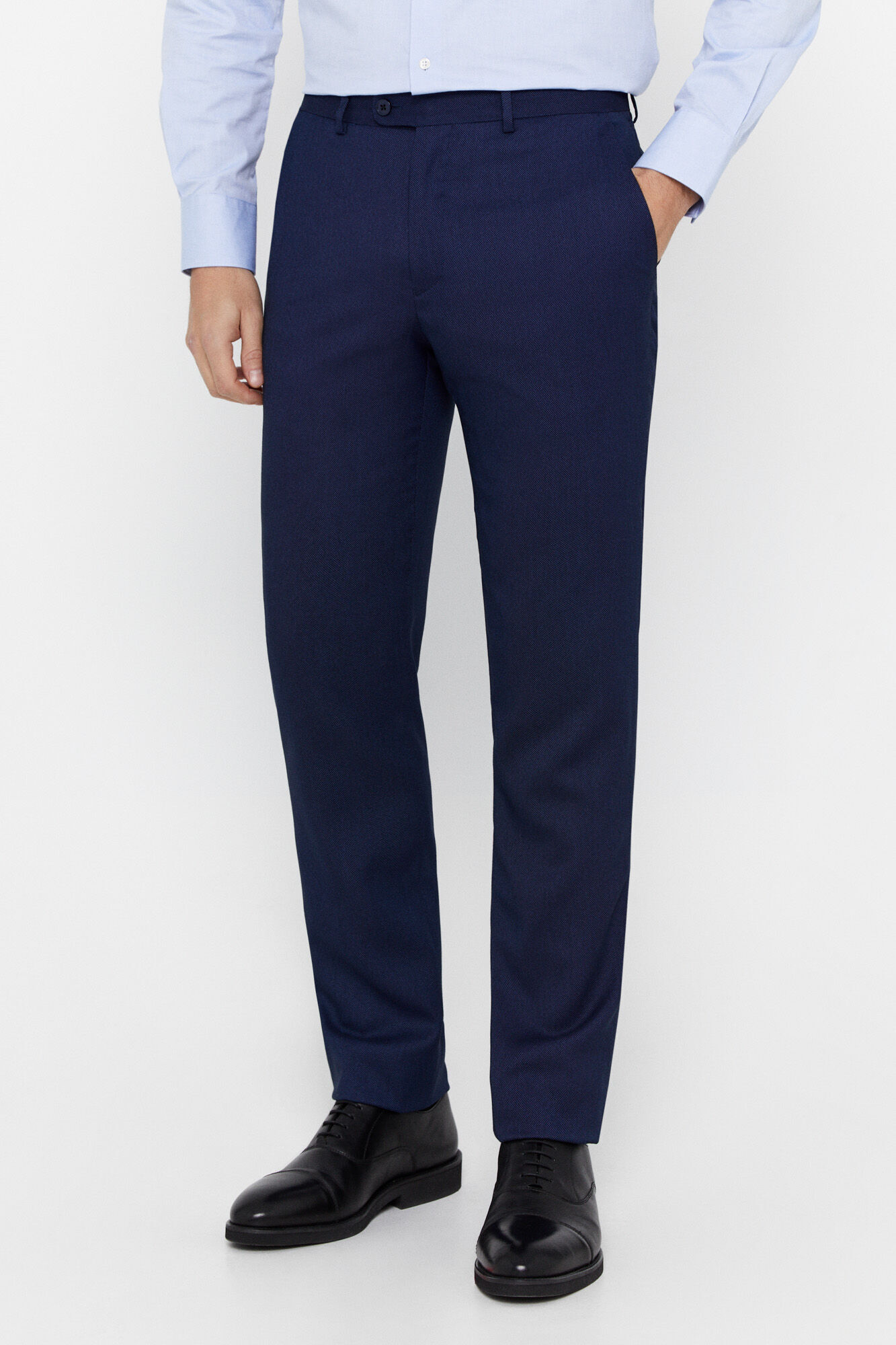 Cortefiel Birdseye weave trousers series XXI Blue