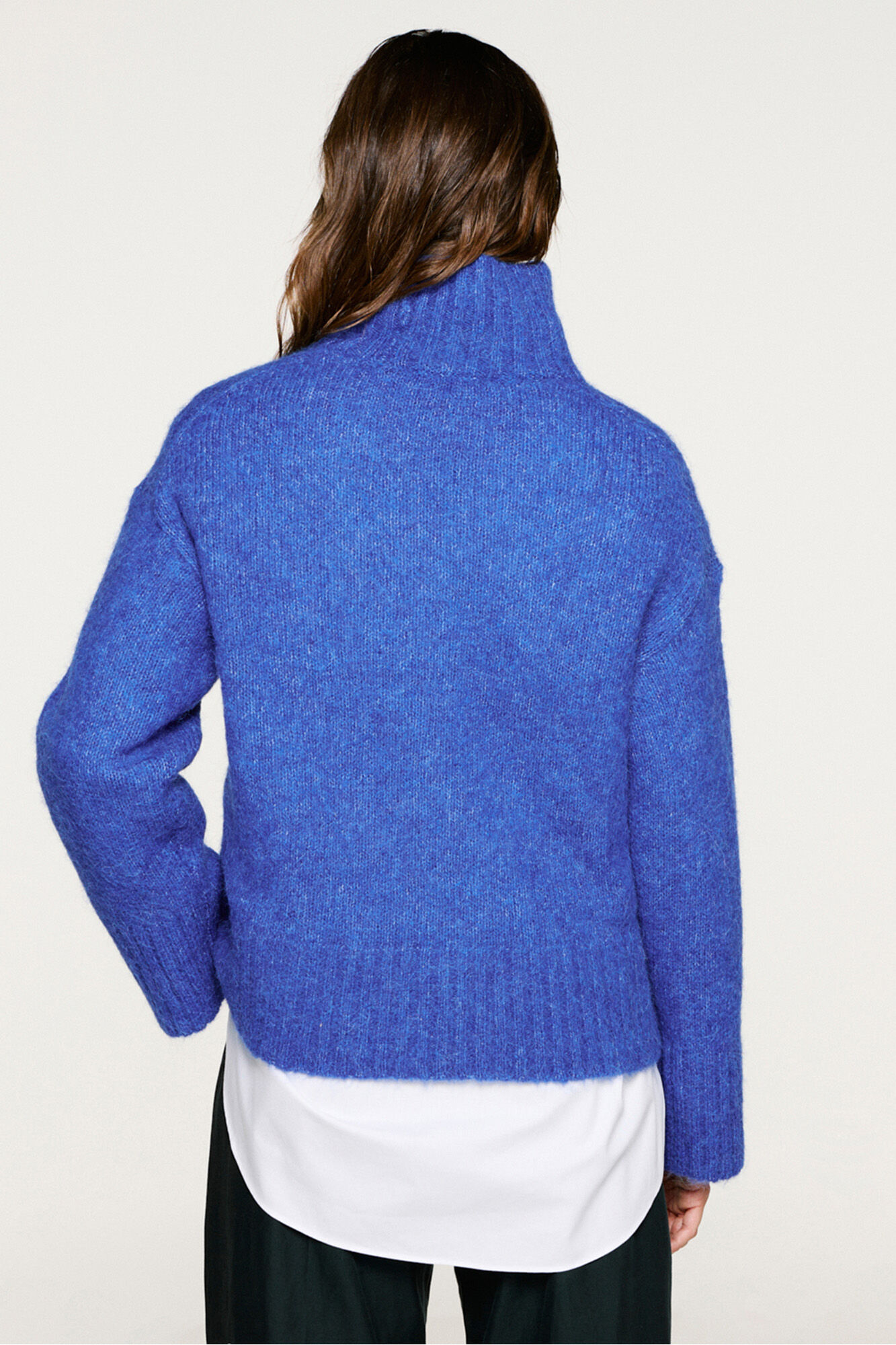Selected Alpaca high neck jumper Blue