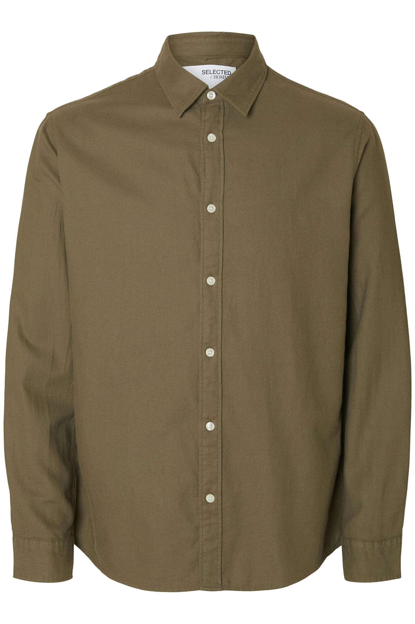 Selected Slim fit long sleeve shirt . Green