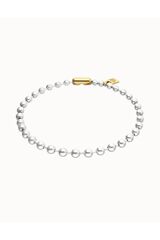 UNOde50 Collar esfera ba&ntilde;o plata y oro Dorado