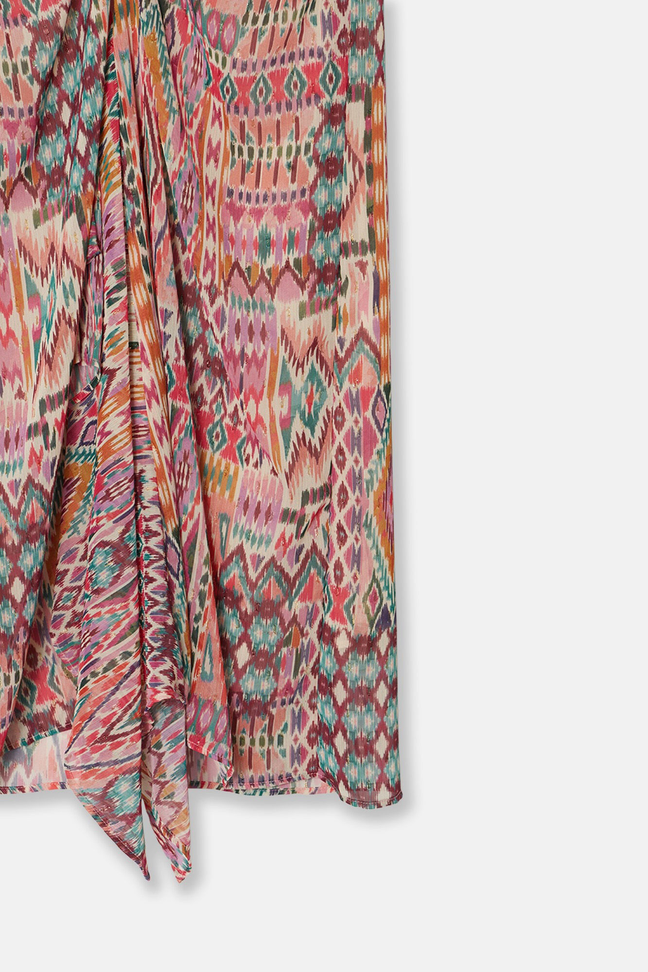 Silbon Ikat-print nude skirt Multicolour