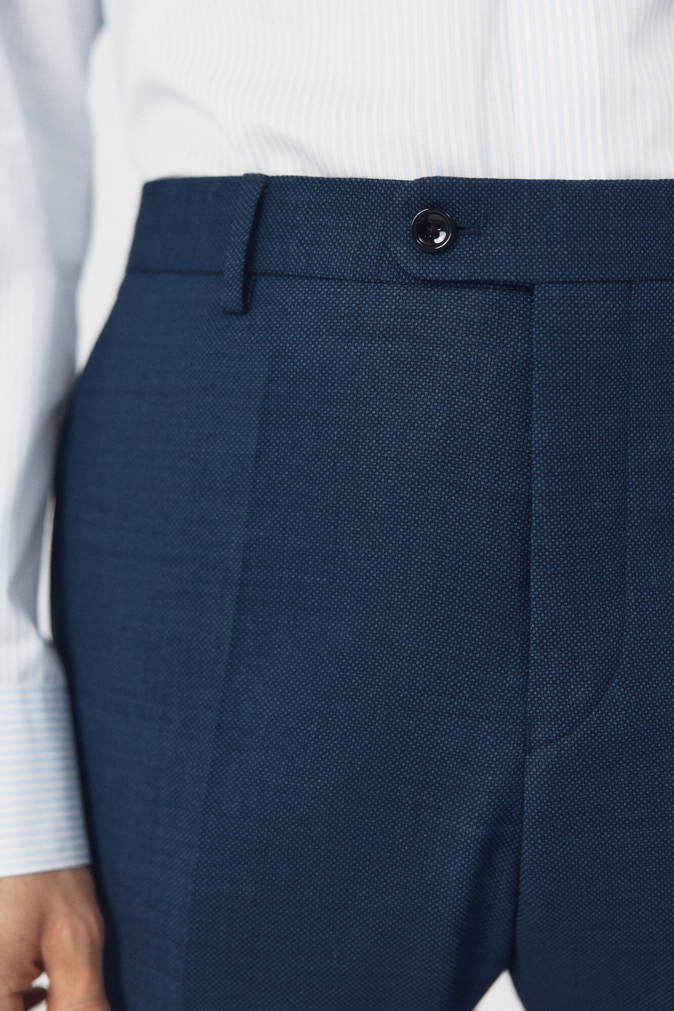 Cortefiel Coolmax birdseye trousers Blue