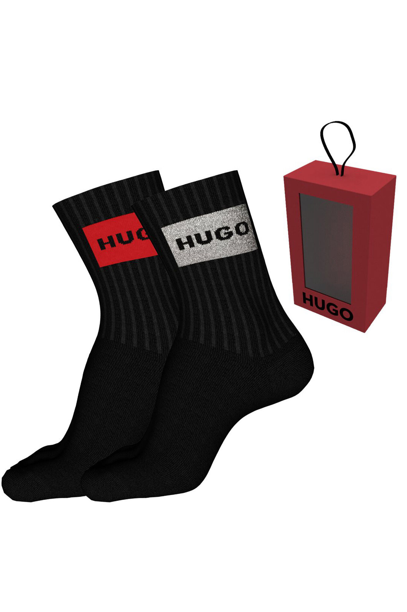 HUGO Pack 2 pares de calcetines Gris oscuro