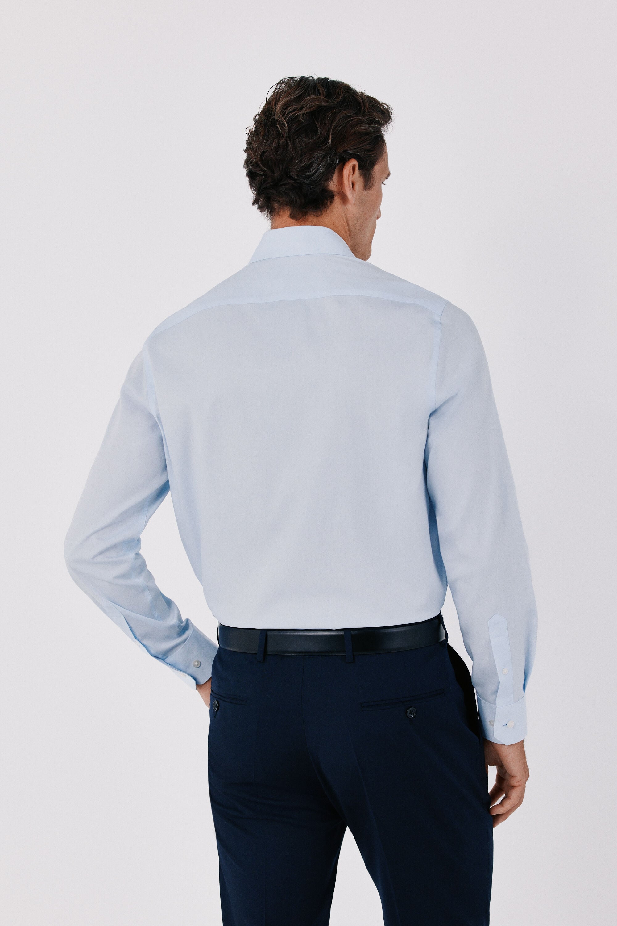 Cortefiel Plain easy-iron dress shirt Blue