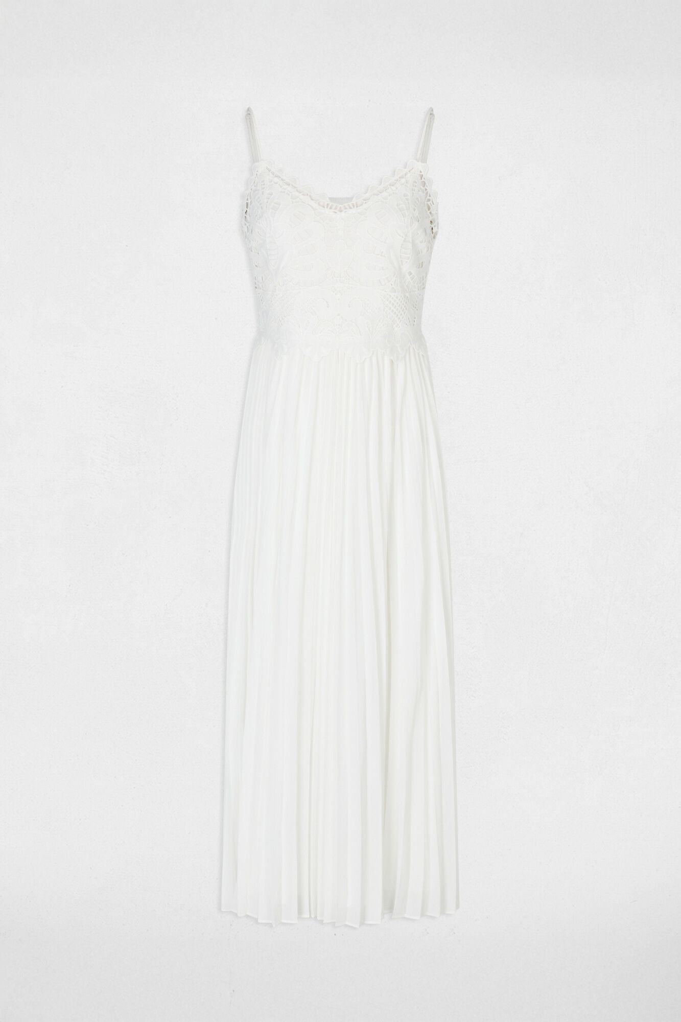 Morgan Vestido comprido de renda Branco