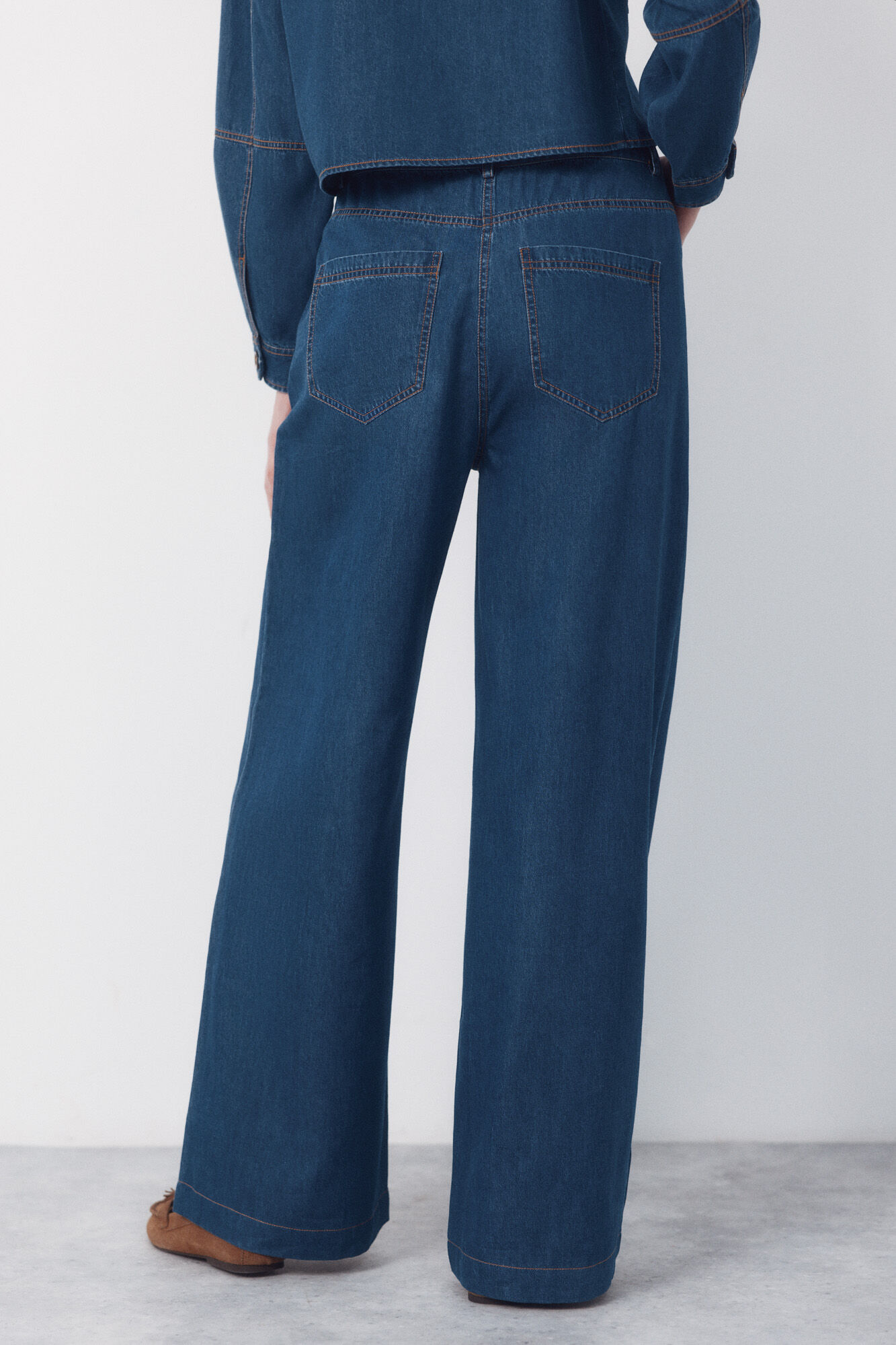 Cortefiel Soft palazzo jeans Blue