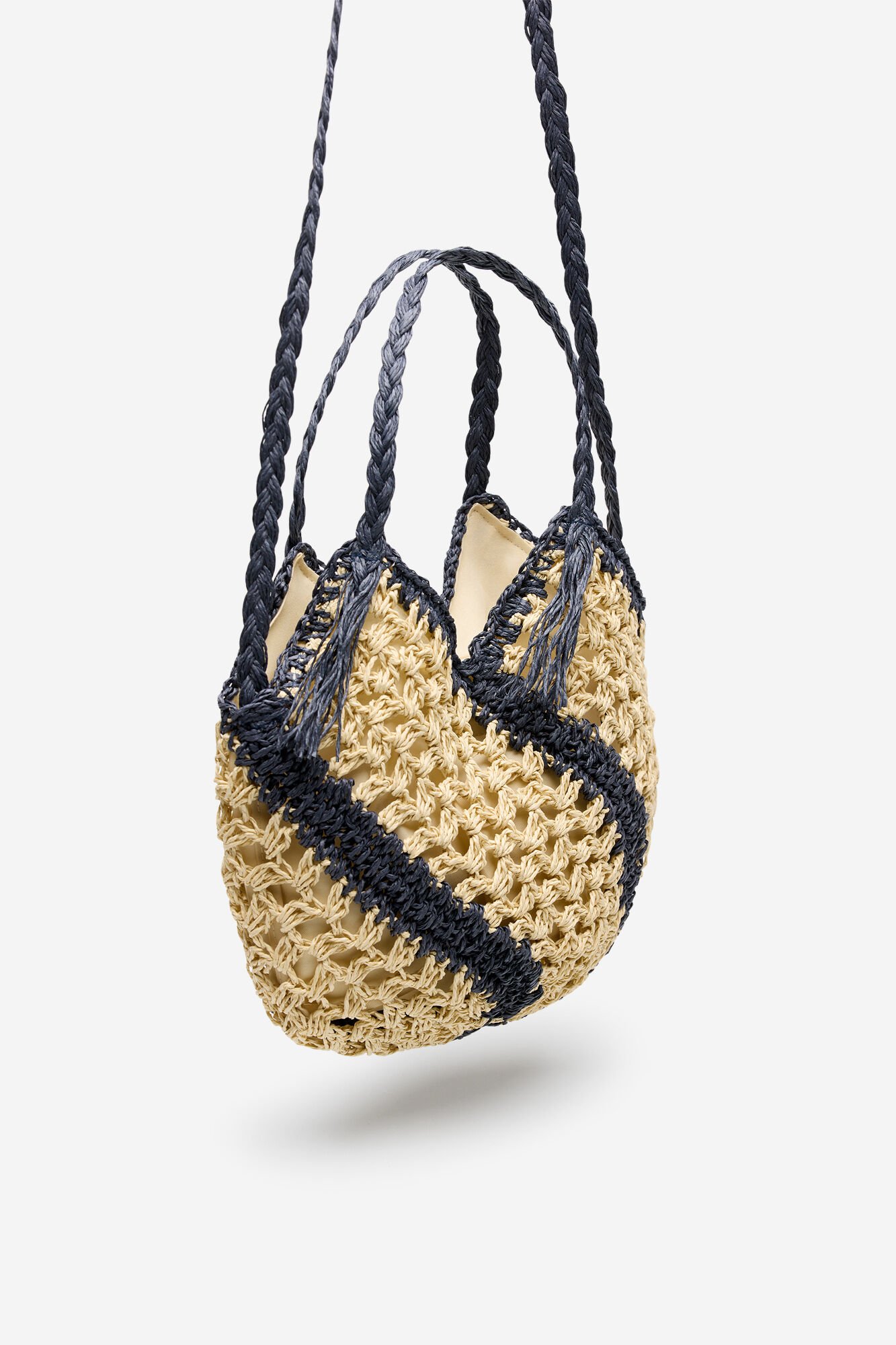 Cortefiel Raffia braided crossbody