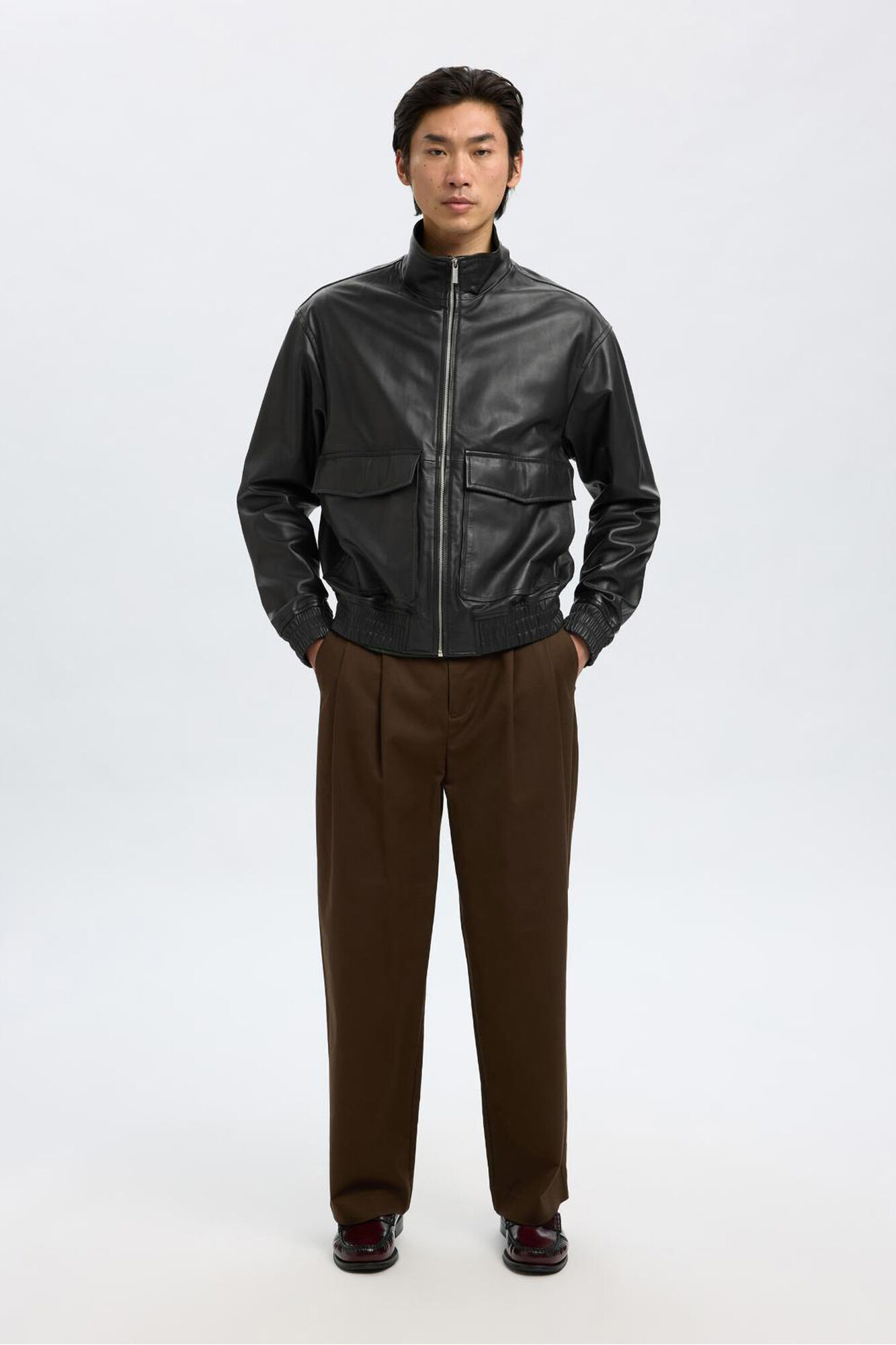 Selected Chaqueta de piel 100% piel de cordero. Negro