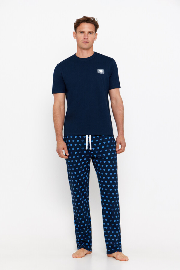 Cortefiel Conjunto de pijama malha Azul