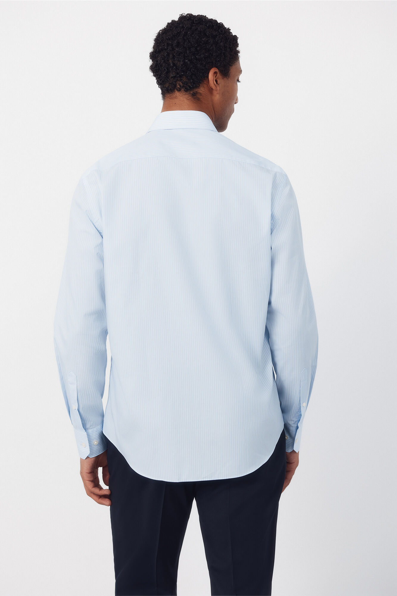 Cortefiel Easy-iron striped dress shirt Blue