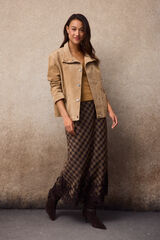 Slowlove Falda midi de cuadros Estampado marr&oacute;n