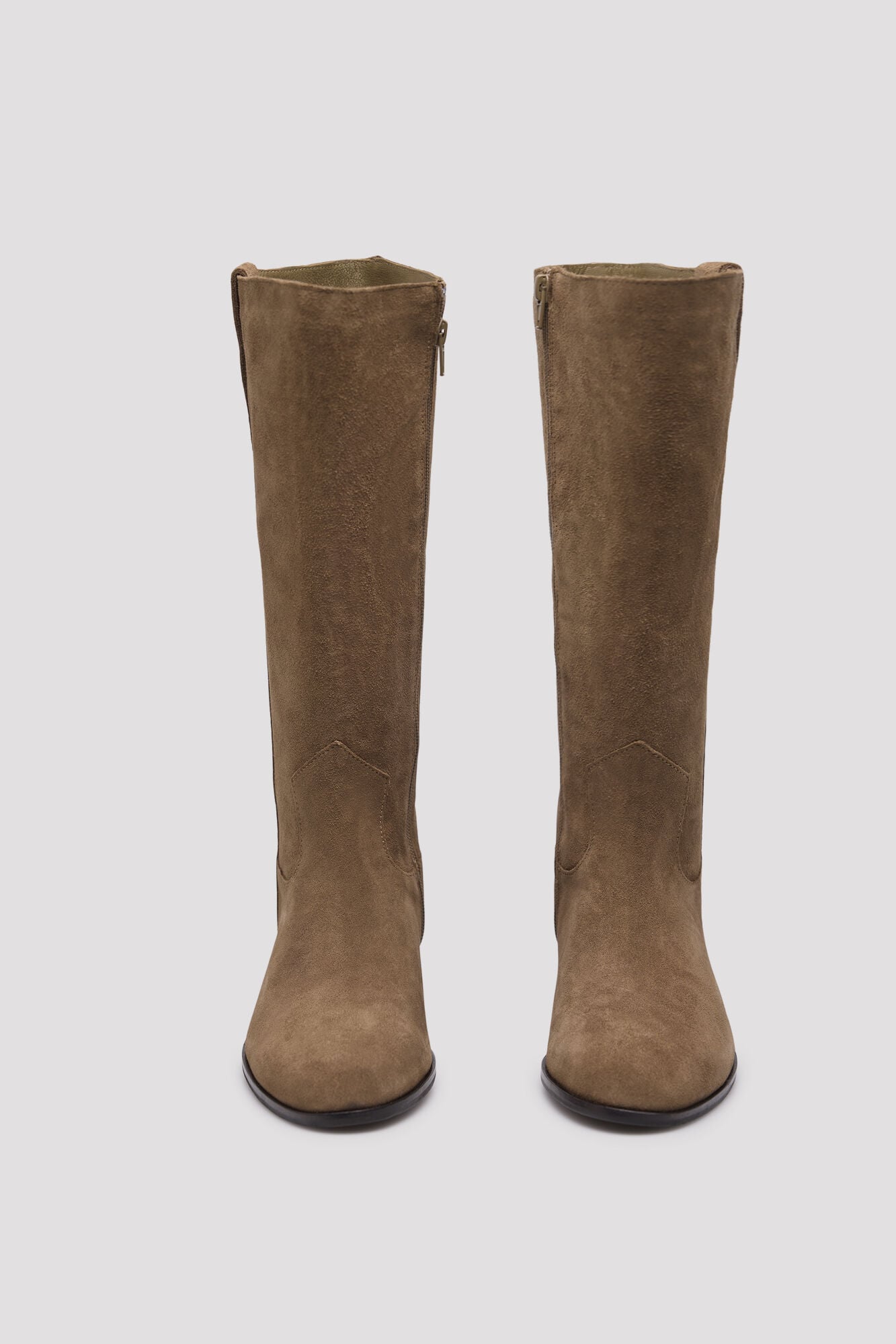 Cortefiel Leather cowboy boot Brown