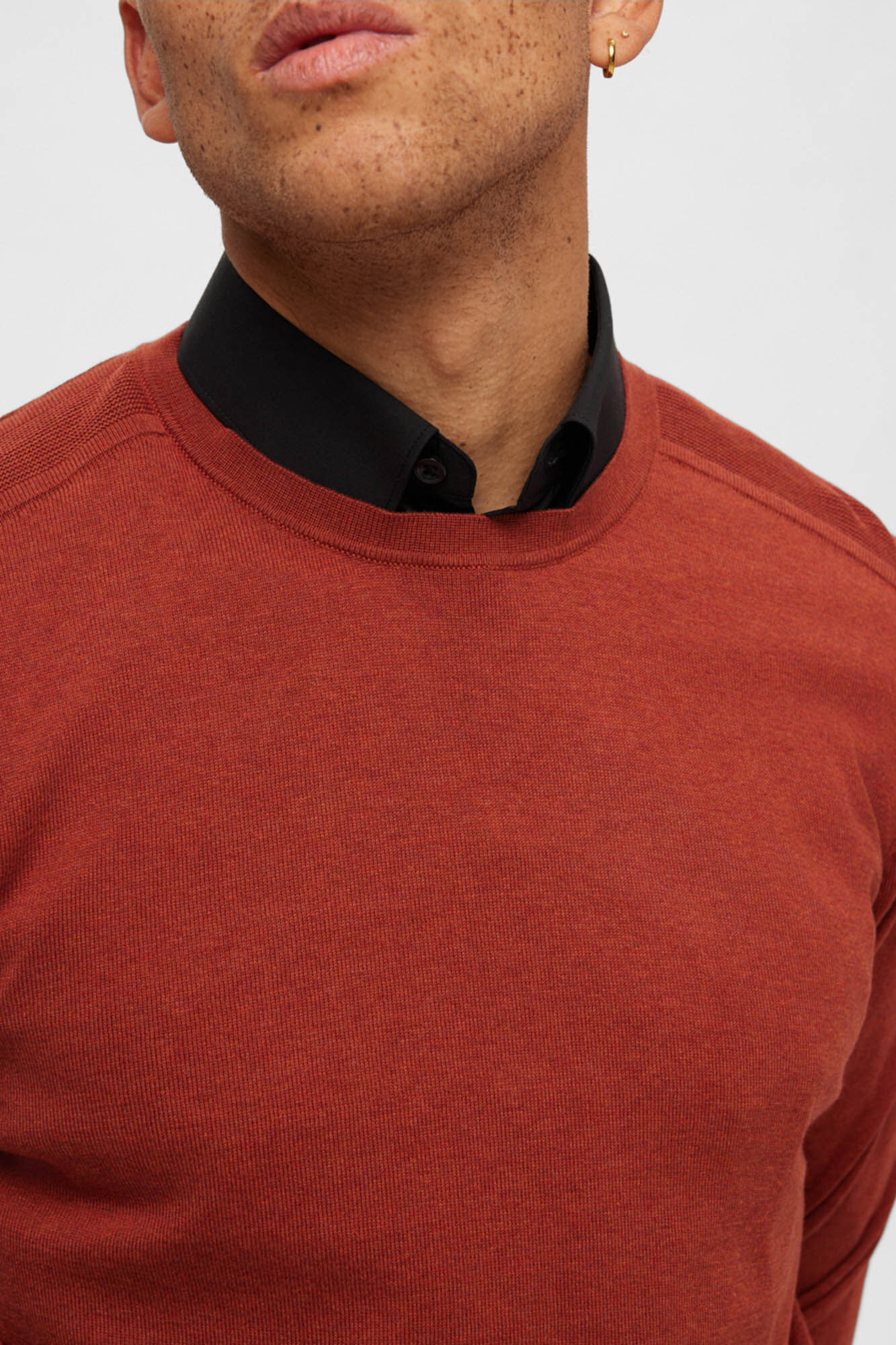 Selected Jersey cuello caja 100% algod&oacute;n Rojo