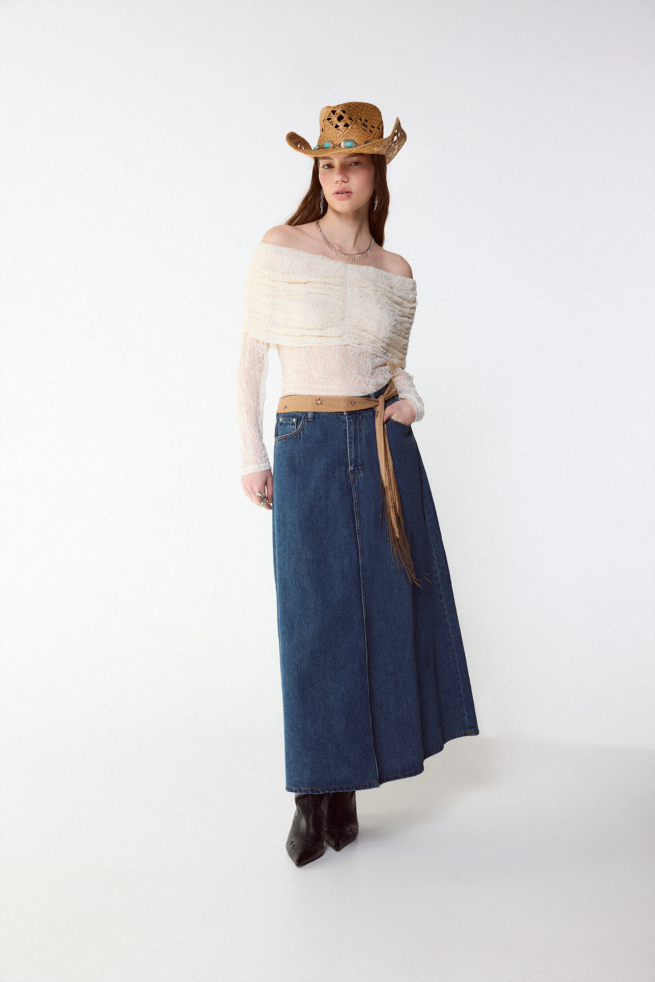 Slowlove Top decotado de lingerie Ecru