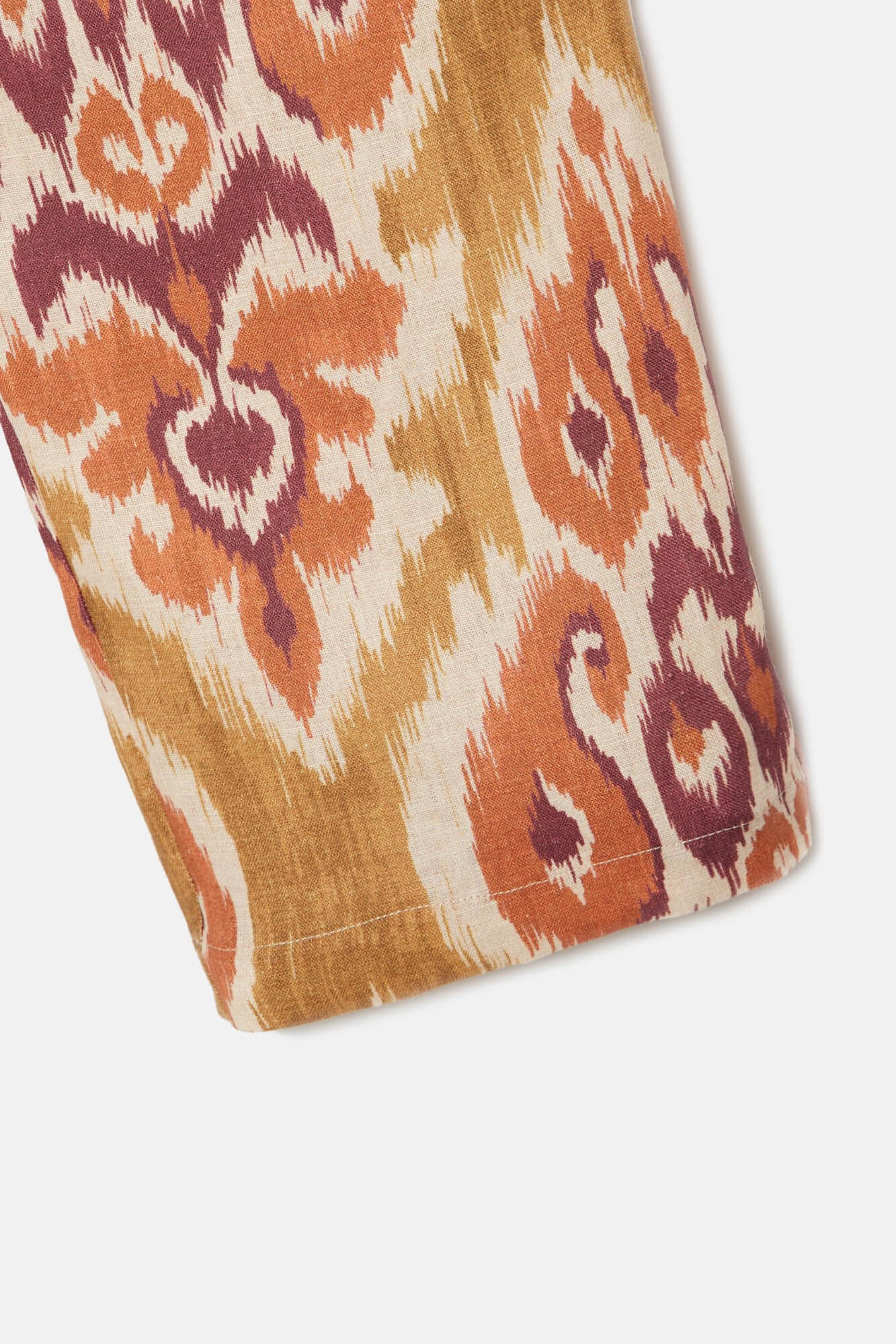 Silbon Ikat-print linen trousers Printed beige