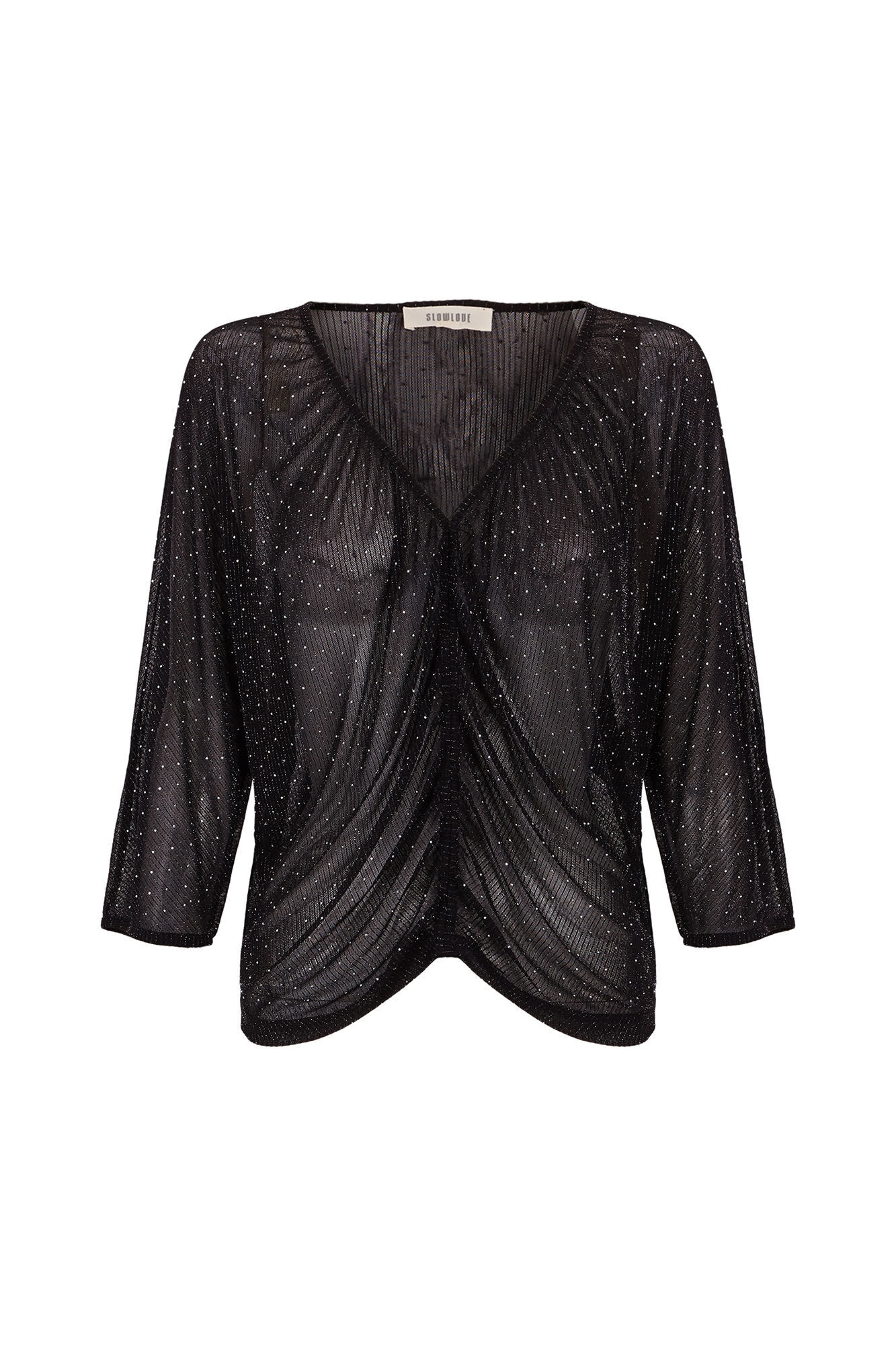 Slowlove Top fluido lurex Negro