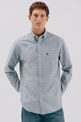 Cortefiel Checked oxford shirt Blue
