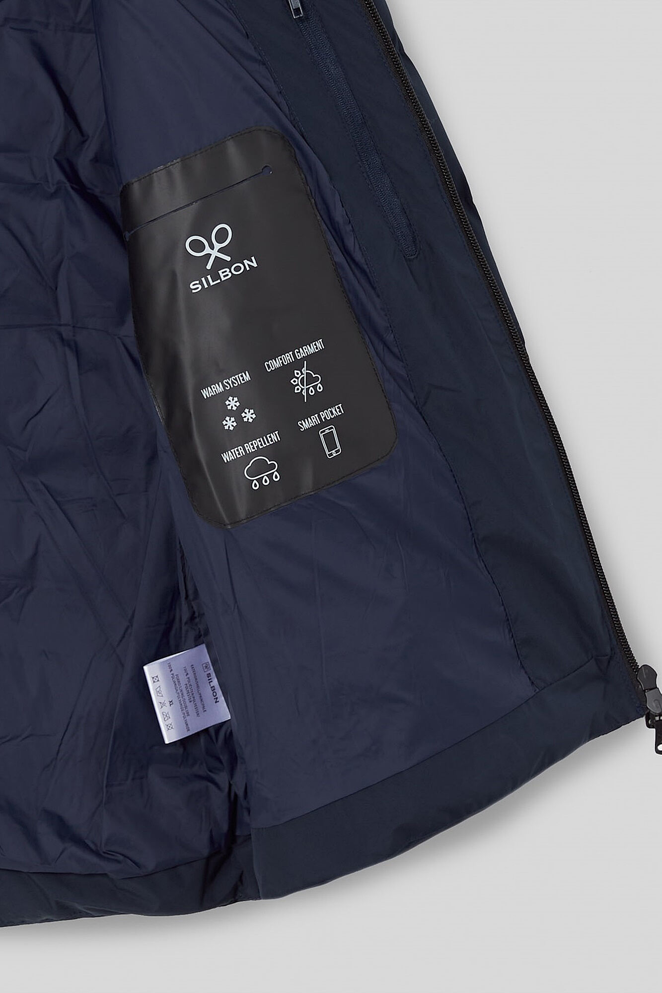 Silbon Abrigo tecnico clasico capucha azul marino Azul marino
