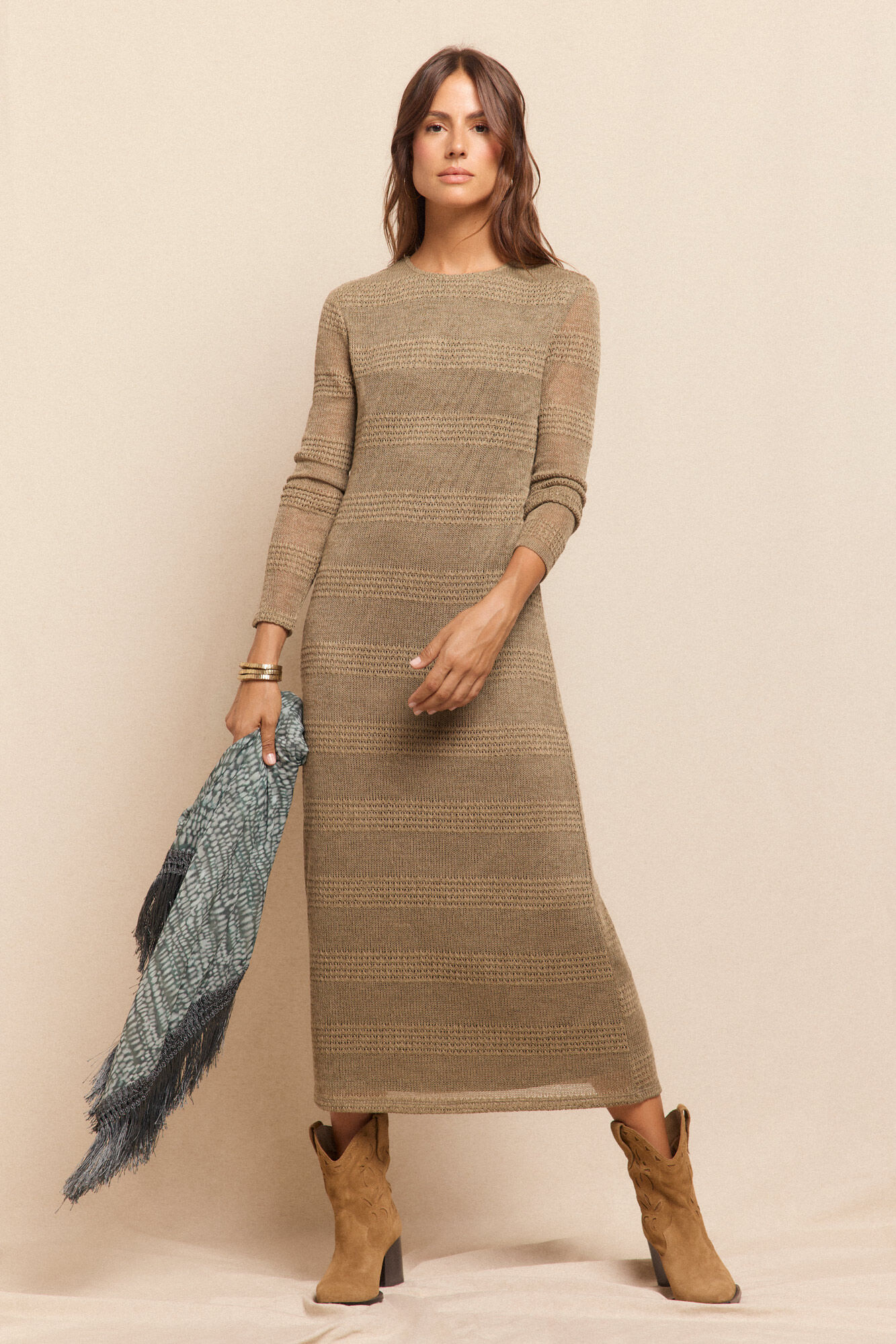 Slowlove Vestido estruturado r&uacute;stico