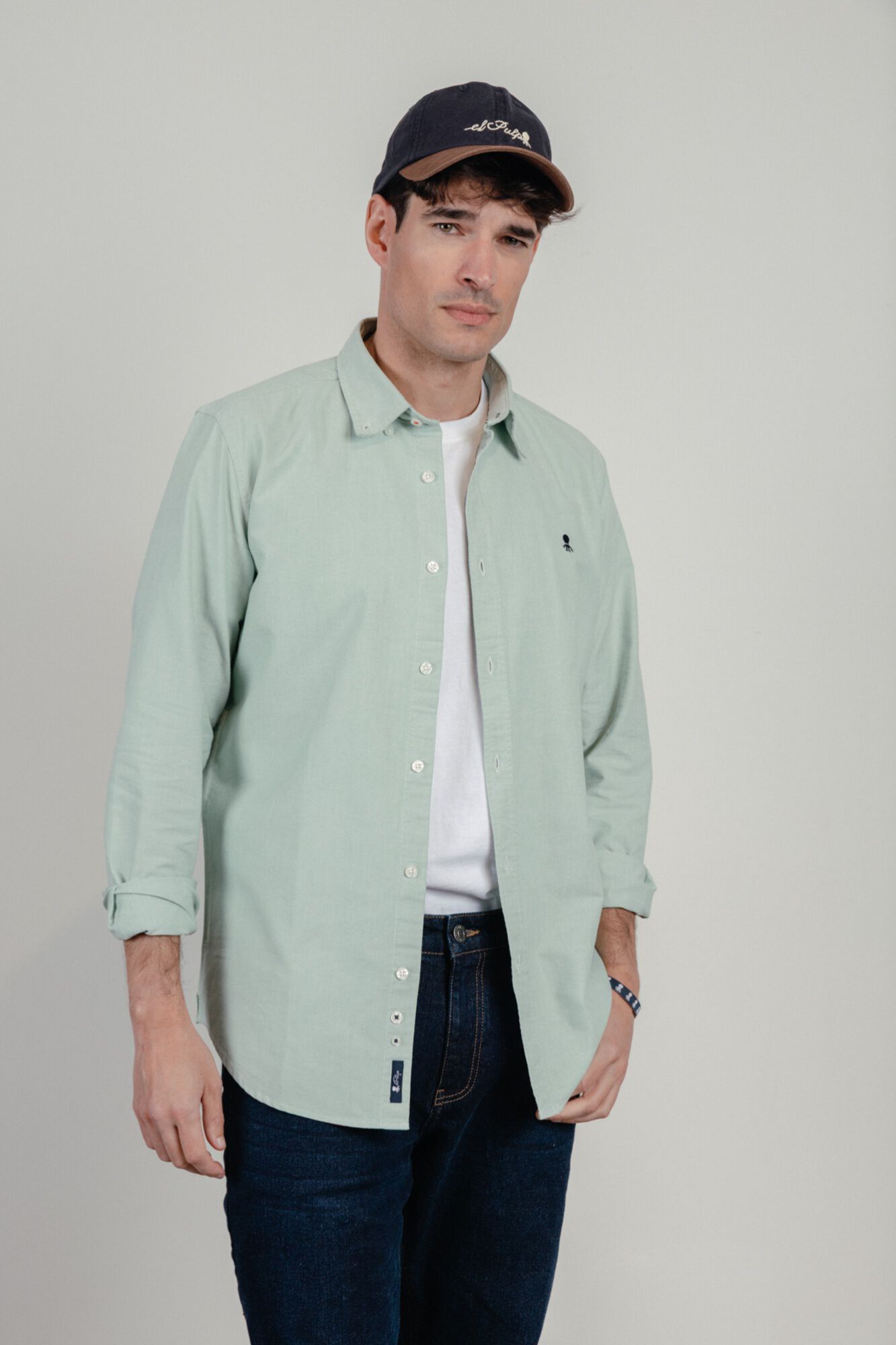 elPulpo Camisa casual oxford Verde